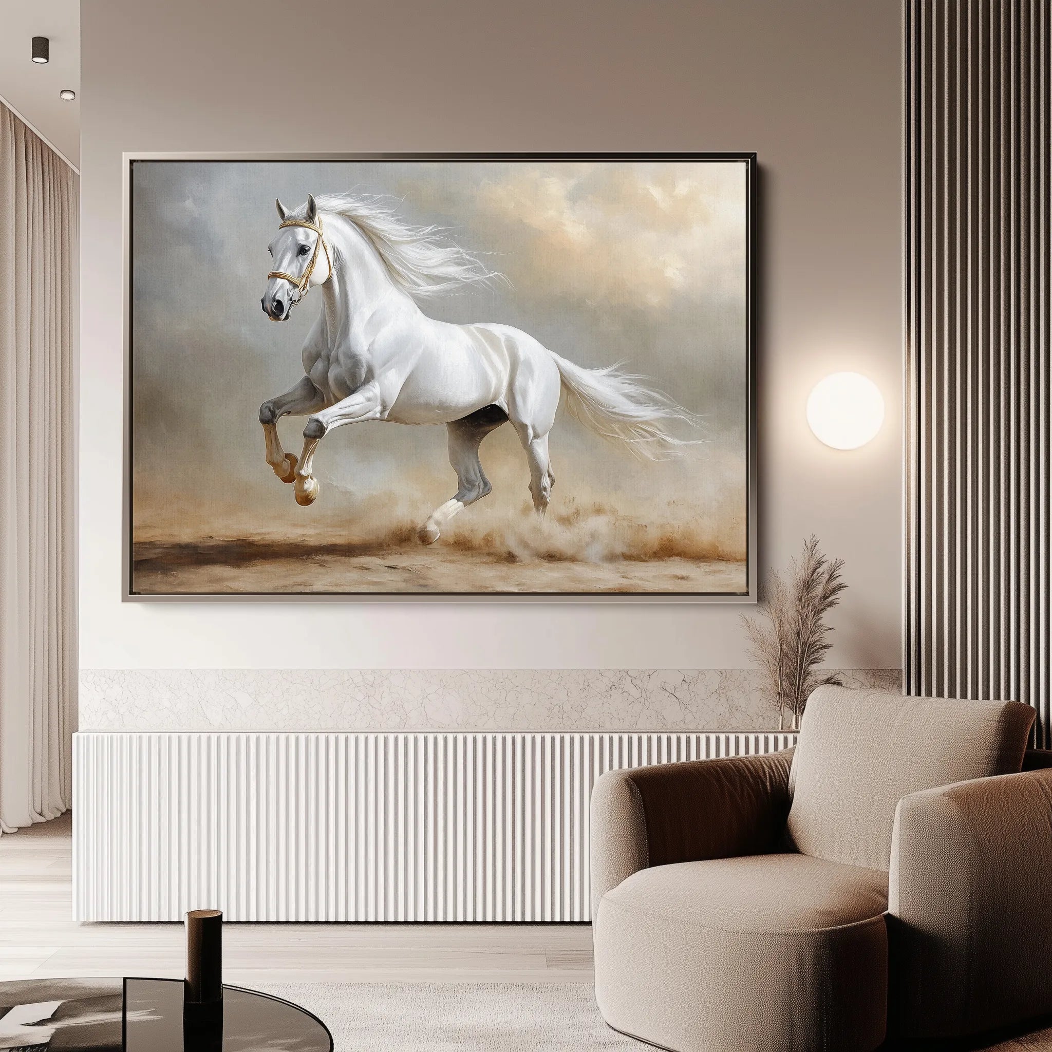 Horses 229 Canvas Art 18" x 24" / 45 x 60 cm / Black