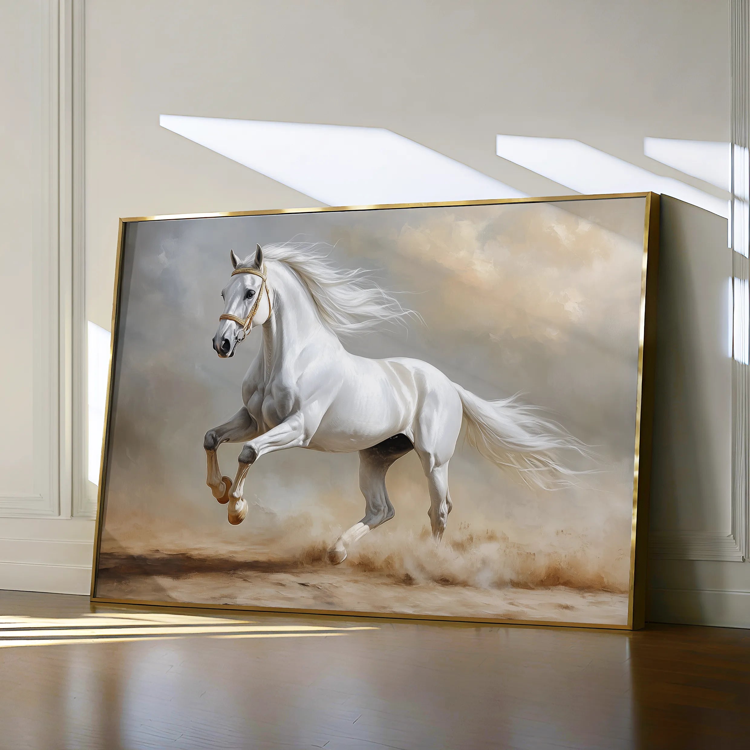 Horses 229 Canvas Art 18" x 24" / 45 x 60 cm / Black