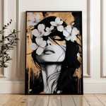Portrait 229 Canvas Art 18" x 24" / 45 x 60 cm / Black