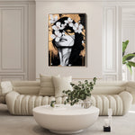 Portrait 229 Canvas Art 18" x 24" / 45 x 60 cm / Black