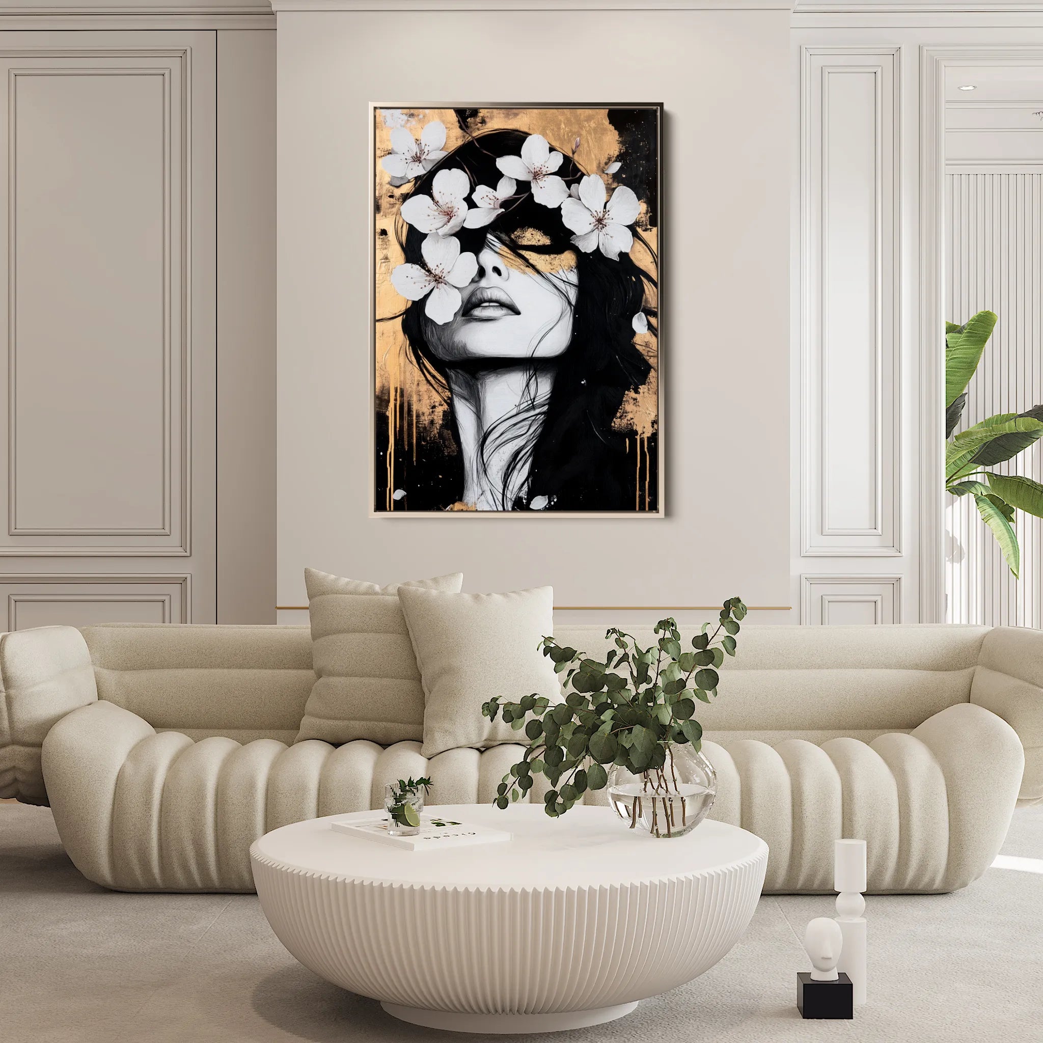 Portrait 229 Canvas Art 18" x 24" / 45 x 60 cm / Black