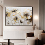 Floral 230 Canvas Art 18" x 24" / 45 x 60 cm / Black