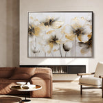 Floral 230 Canvas Art 18" x 24" / 45 x 60 cm / Black
