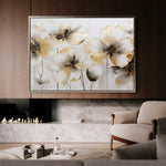 Floral 230 Canvas Art 18" x 24" / 45 x 60 cm / Black
