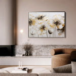 Floral 230 Canvas Art 18" x 24" / 45 x 60 cm / Black