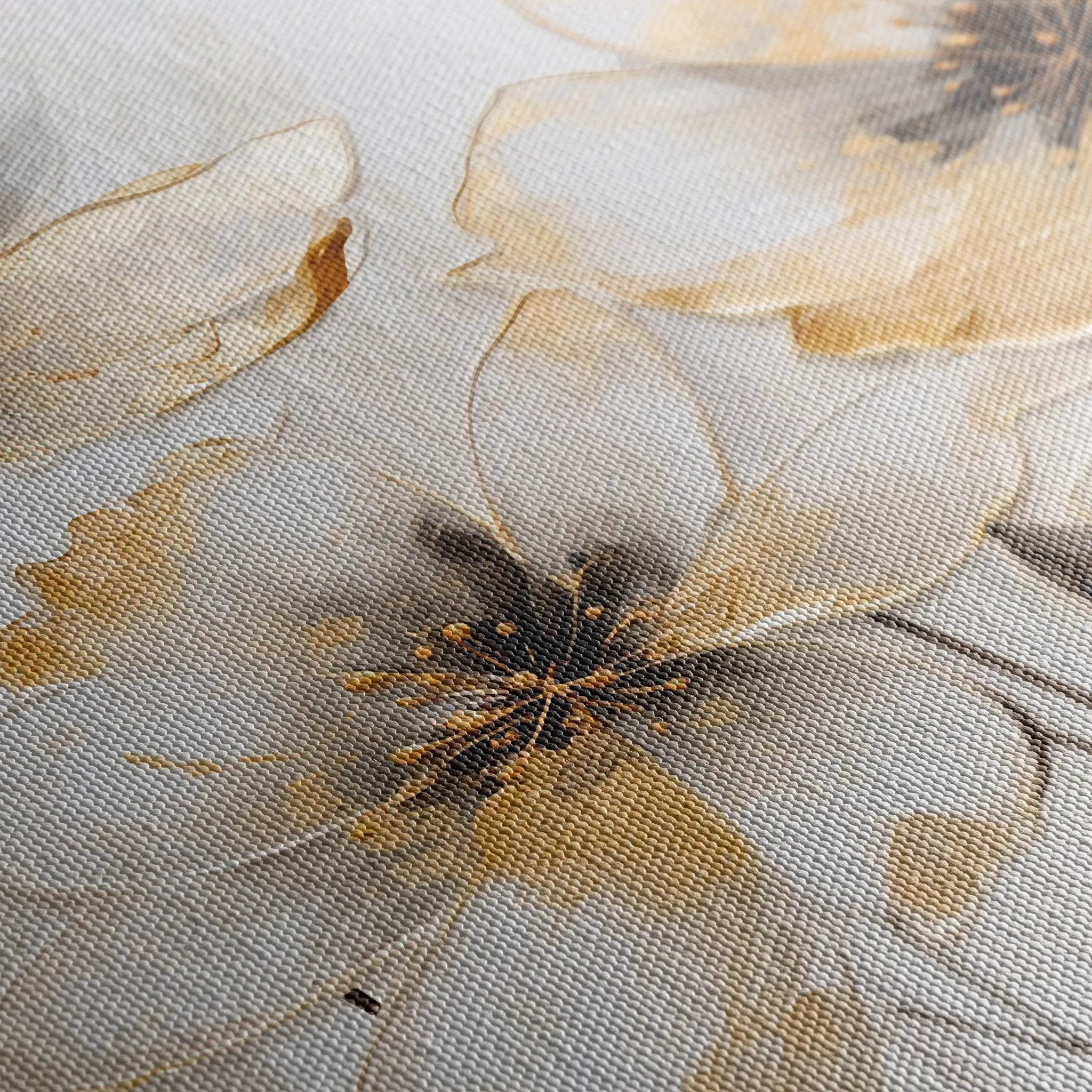 Floral 230 Canvas Art 18" x 24" / 45 x 60 cm / Black