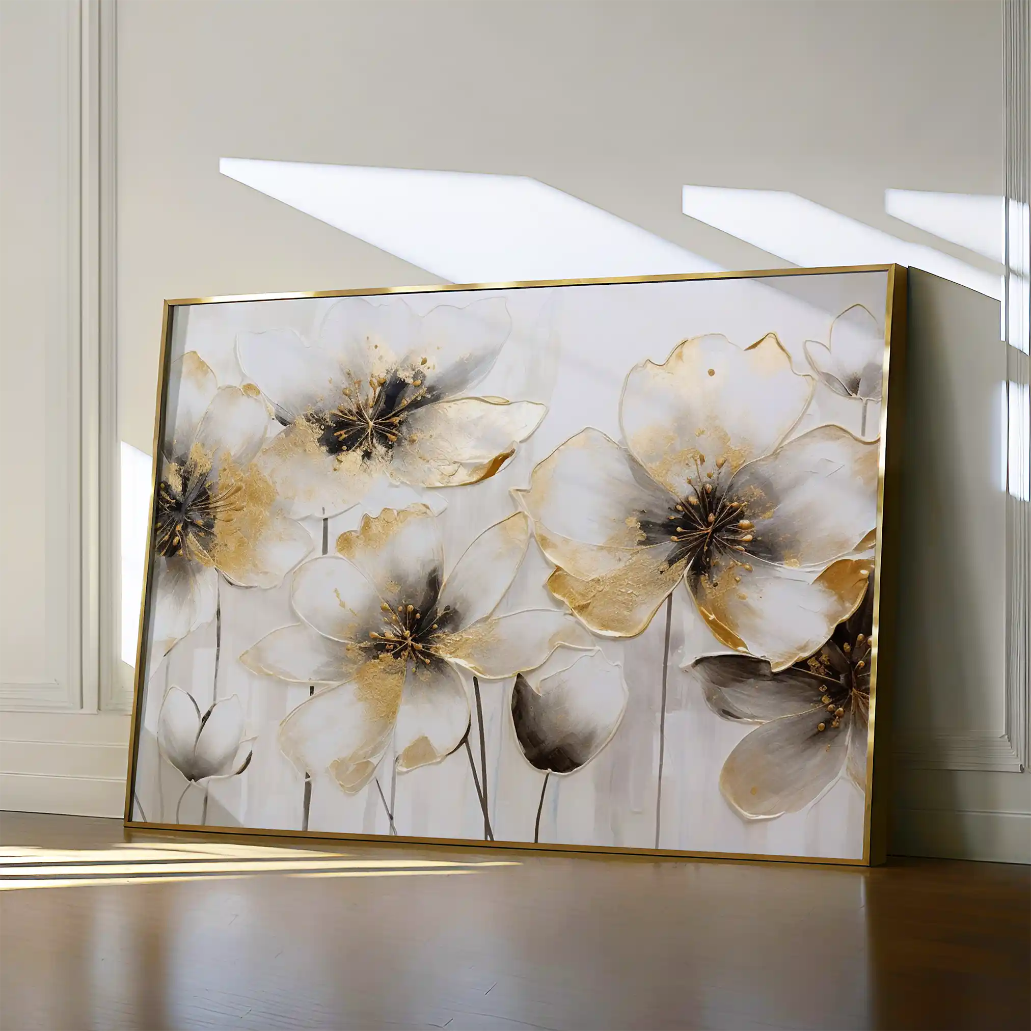 Floral 230 Canvas Art 60 x 40 cm / Black