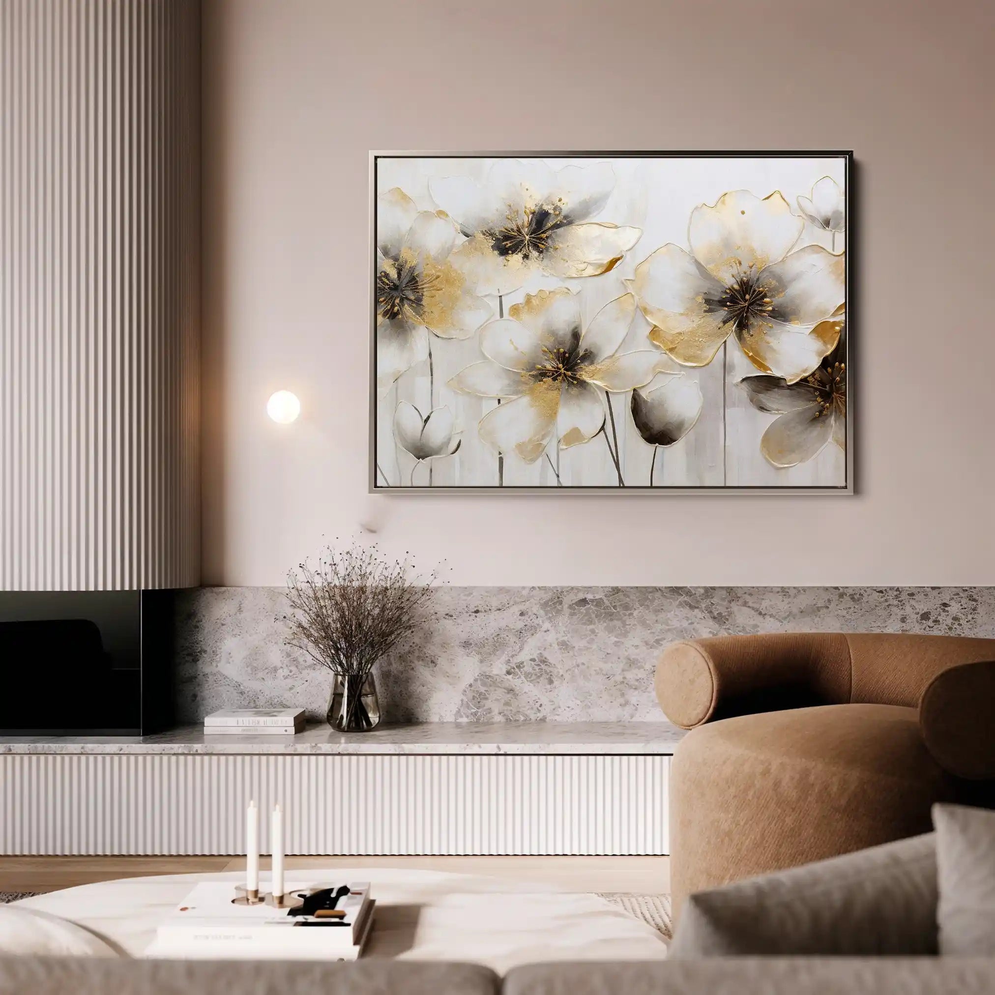 Floral 230 Canvas Art 60 x 40 cm / Black