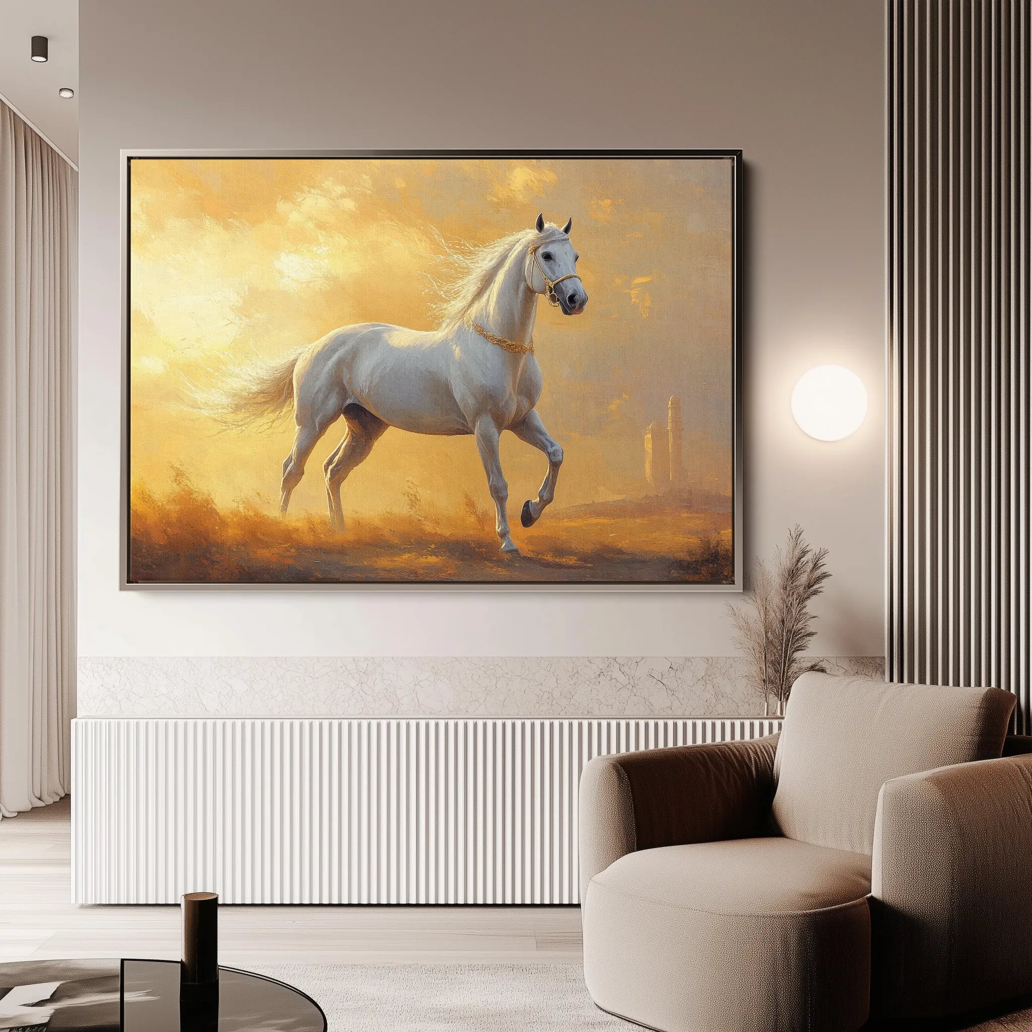 Horses 230 Canvas Art 18" x 24" / 45 x 60 cm / Black
