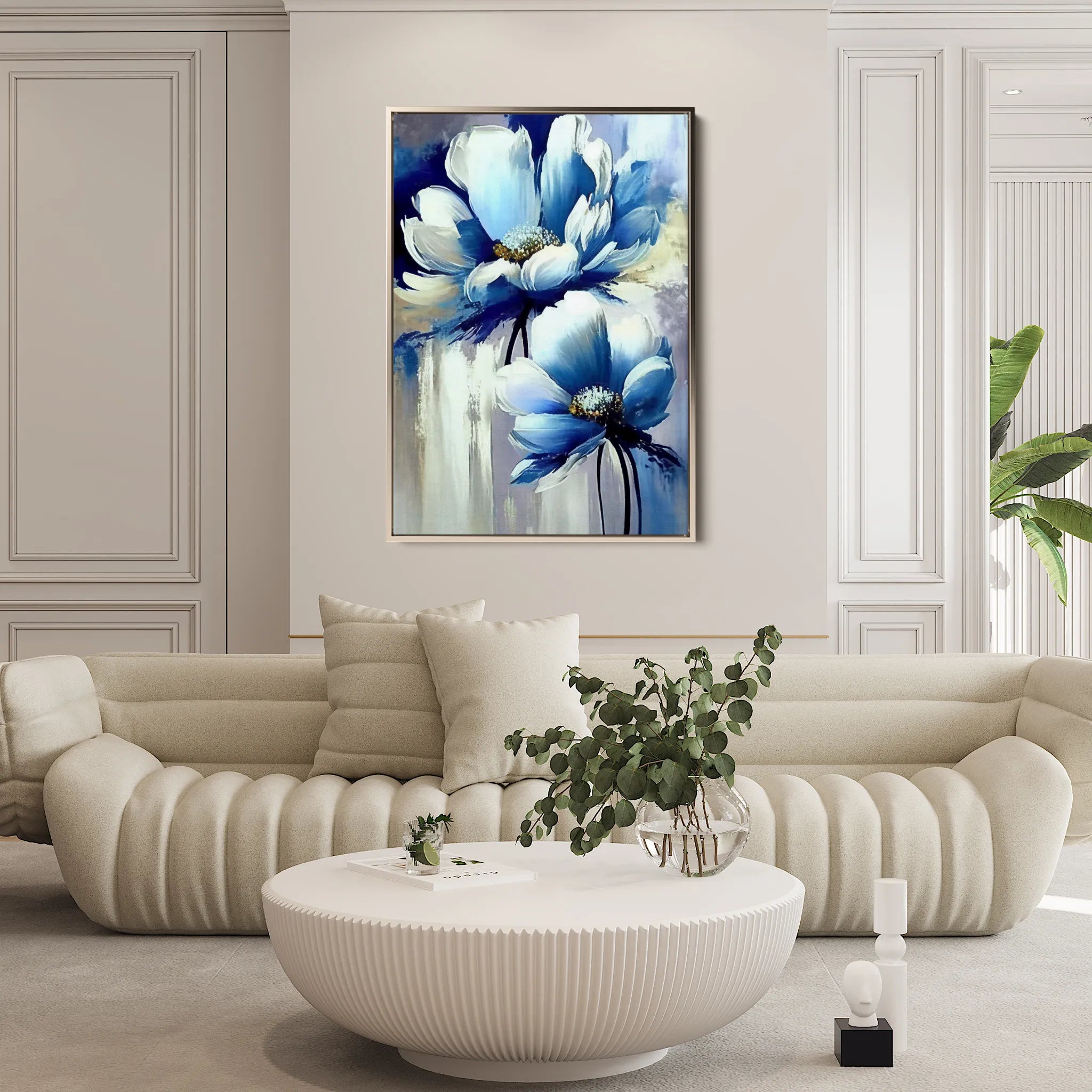 Floral 231 Canvas Art 18" x 24" / 45 x 60 cm / Black