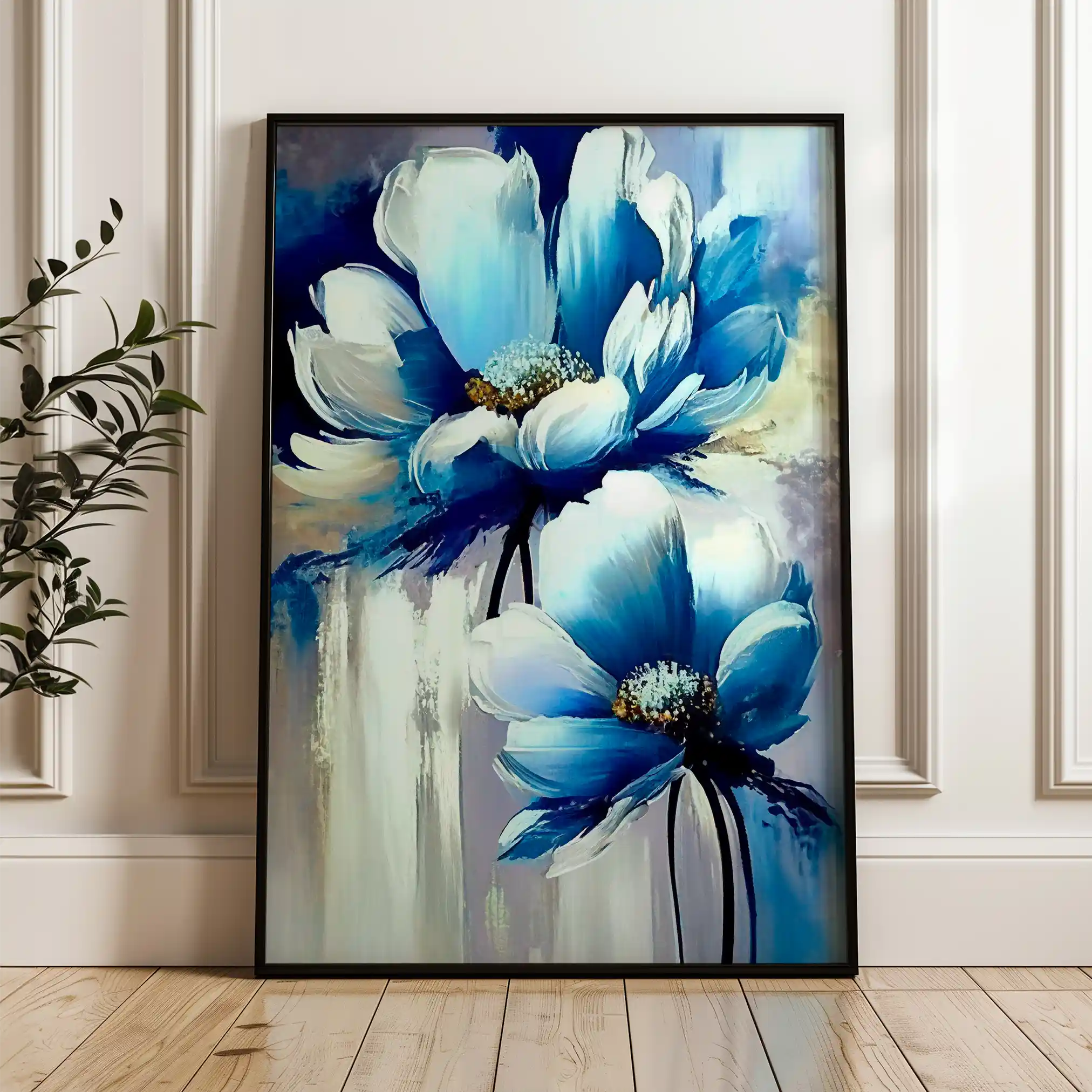 Floral 231 Canvas Art 60 x 40 cm / Black