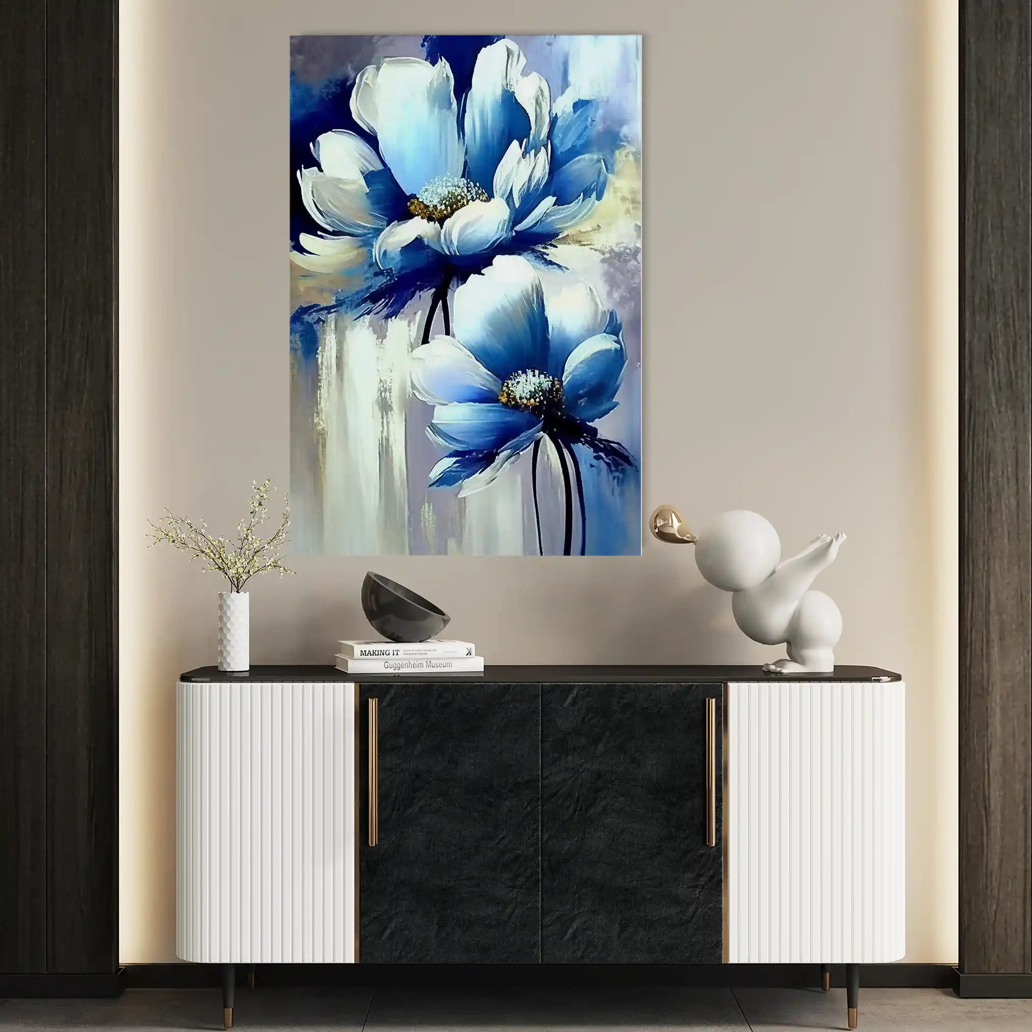 Floral 231 Canvas Art 60 x 40 cm / Black