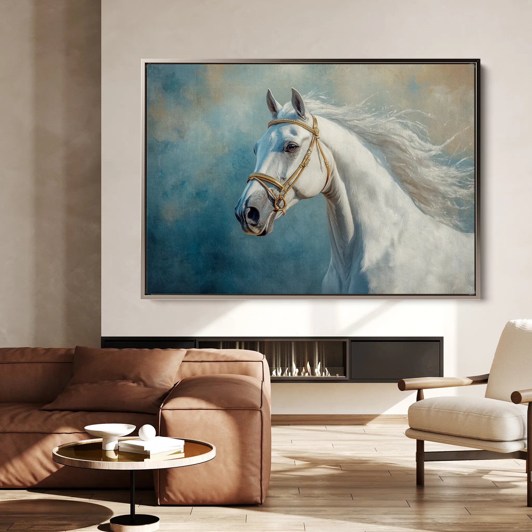 Horses 231 Canvas Art 18" x 24" / 45 x 60 cm / Black