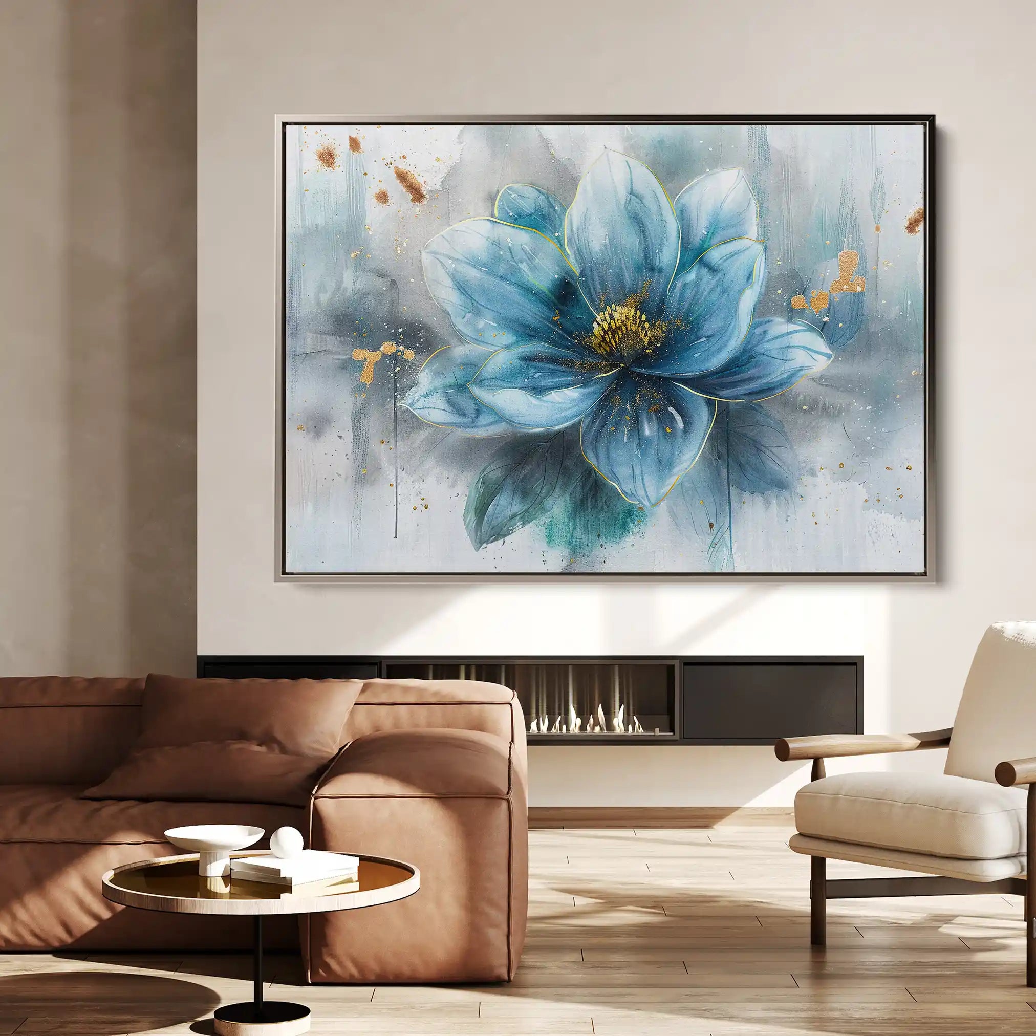 Floral 232 Canvas Art 60 x 40 cm / Black