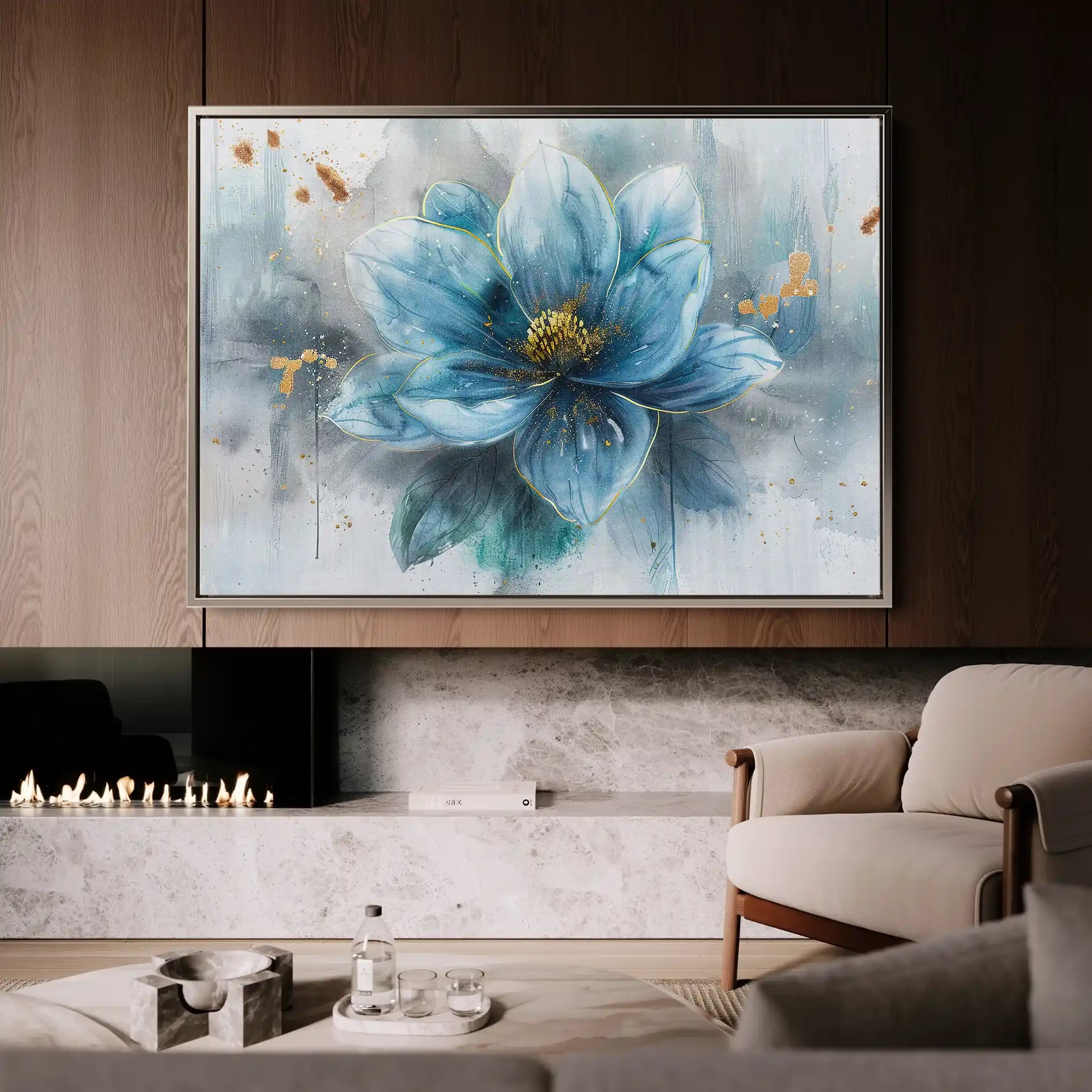 Floral 232 Canvas Art 60 x 40 cm / Black