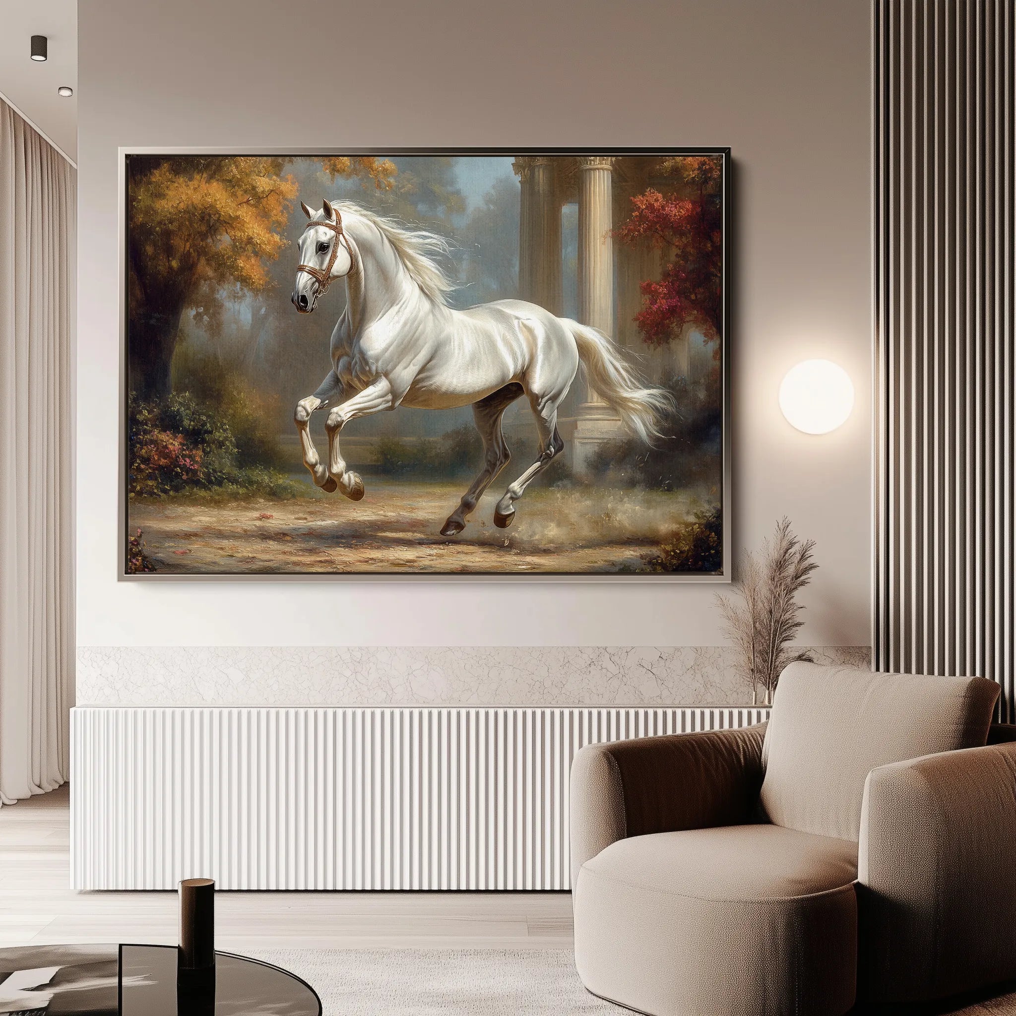 Horses 232 Canvas Art 18" x 24" / 45 x 60 cm / Black