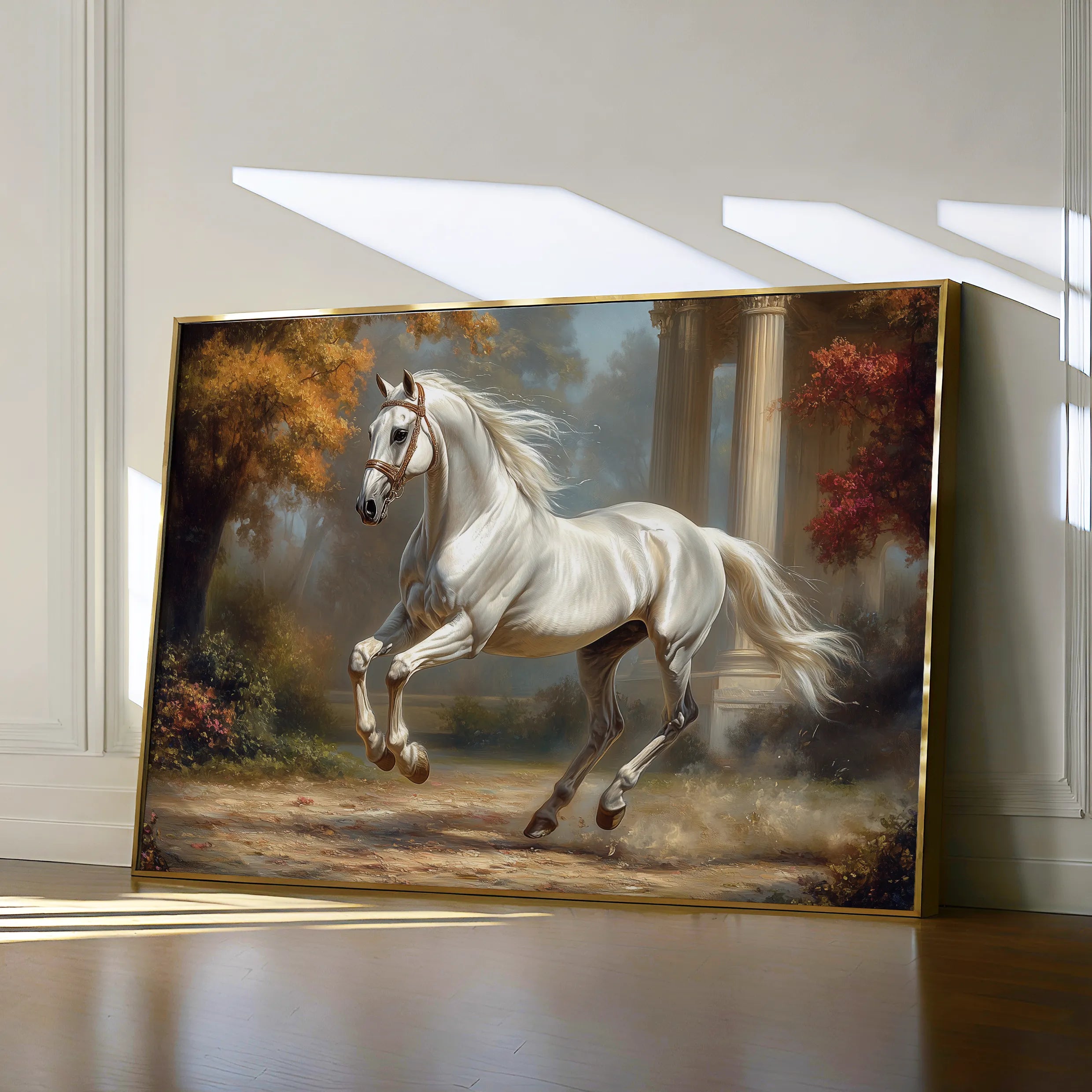 Horses 232 Canvas Art 18" x 24" / 45 x 60 cm / Black