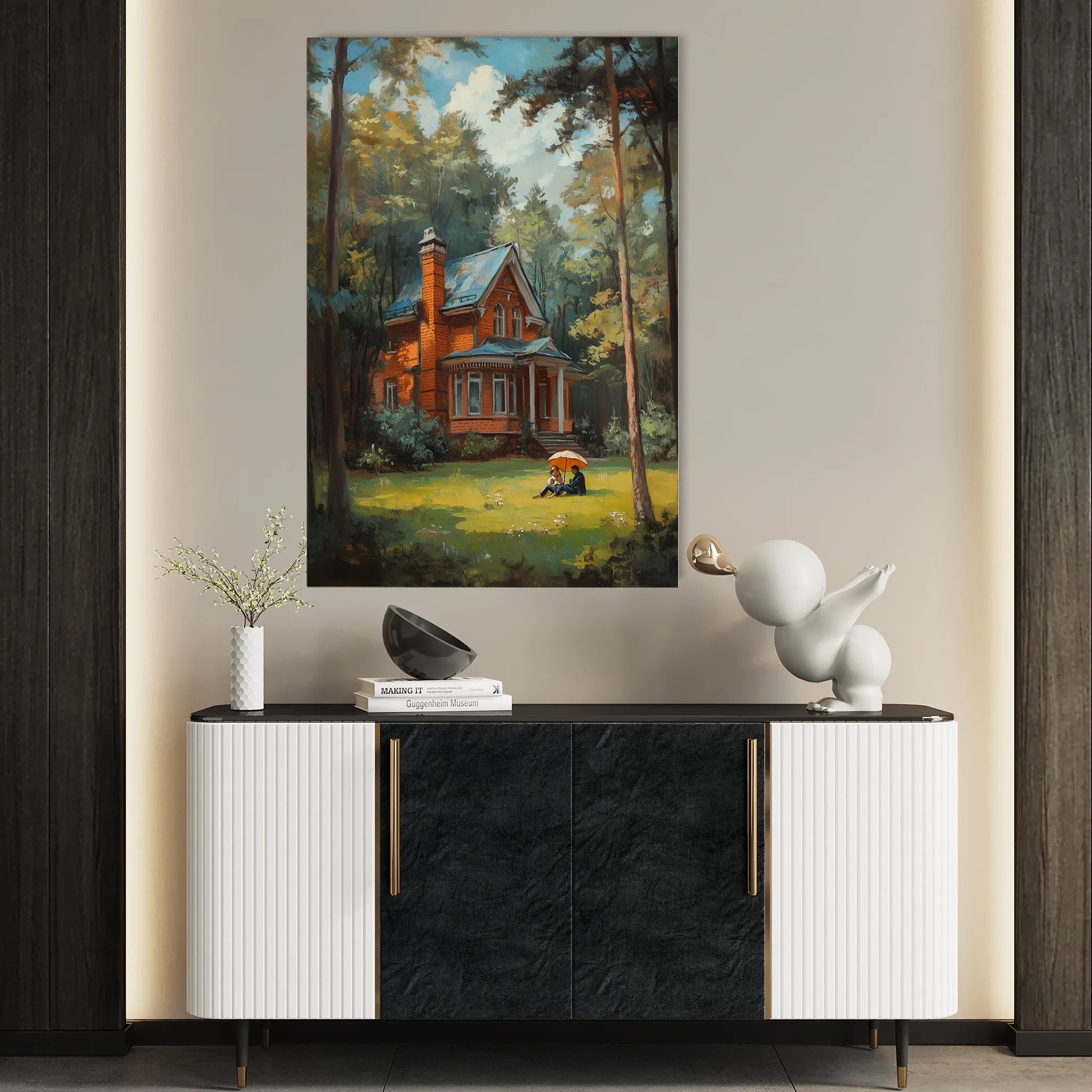 Landscape 232 Canvas Art 18" x 24" / 45 x 60 cm / Black