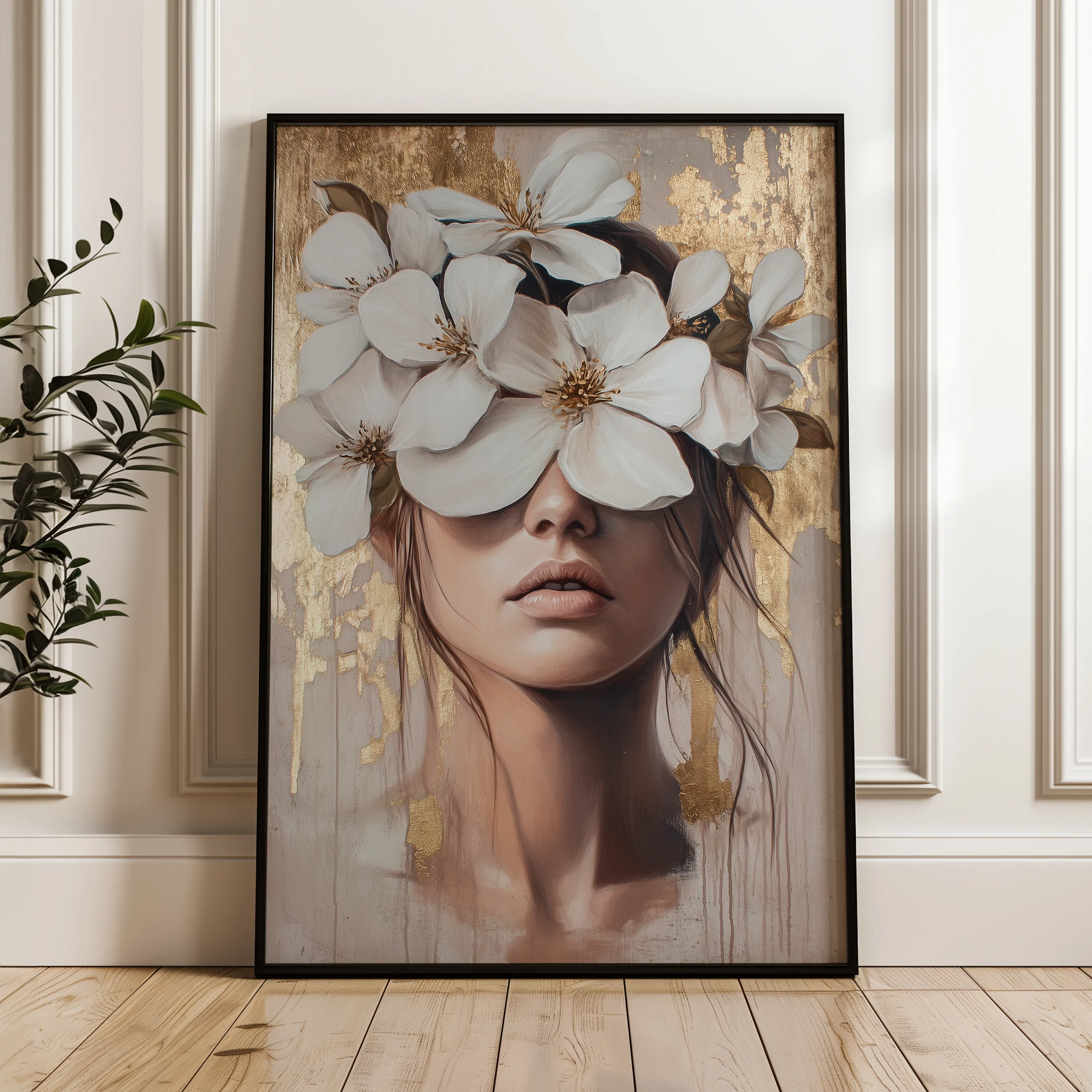 Portrait 232 Canvas Art 18" x 24" / 45 x 60 cm / Black
