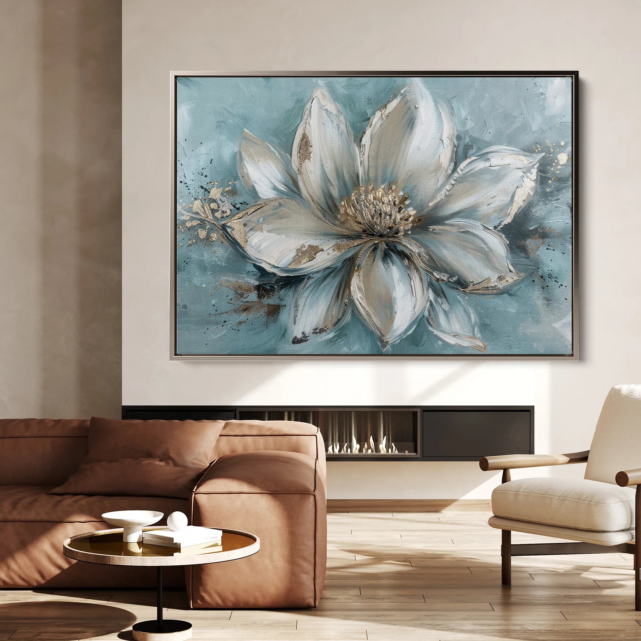 Floral 233 Canvas Art 18" x 24" / 45 x 60 cm / Black