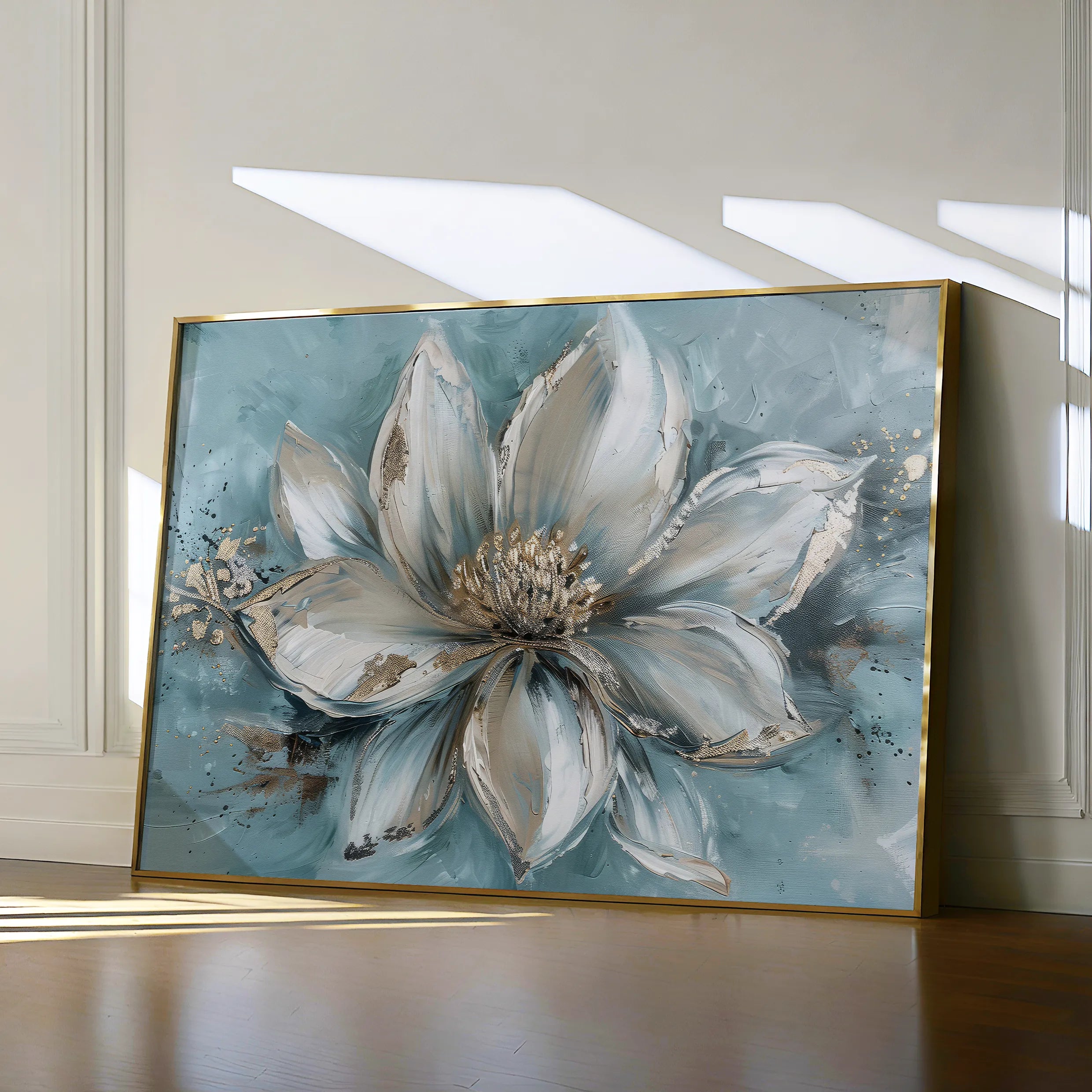 Floral 233 Canvas Art 18" x 24" / 45 x 60 cm / Black
