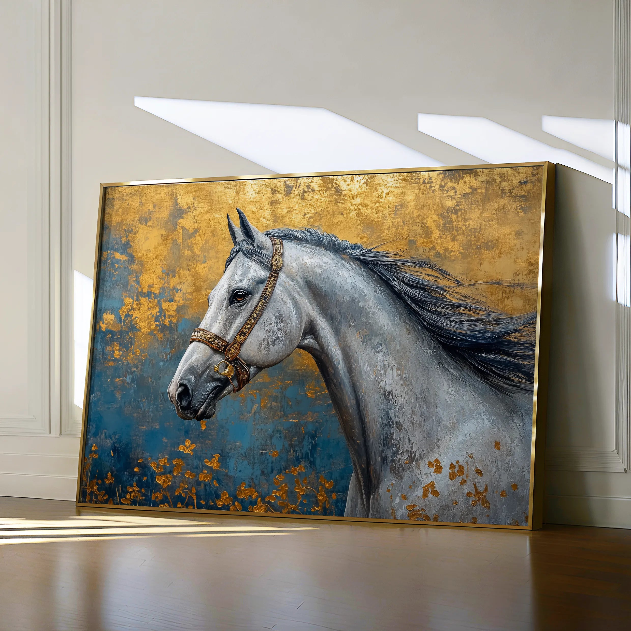 Horses 233 Canvas Art 18" x 24" / 45 x 60 cm / Black