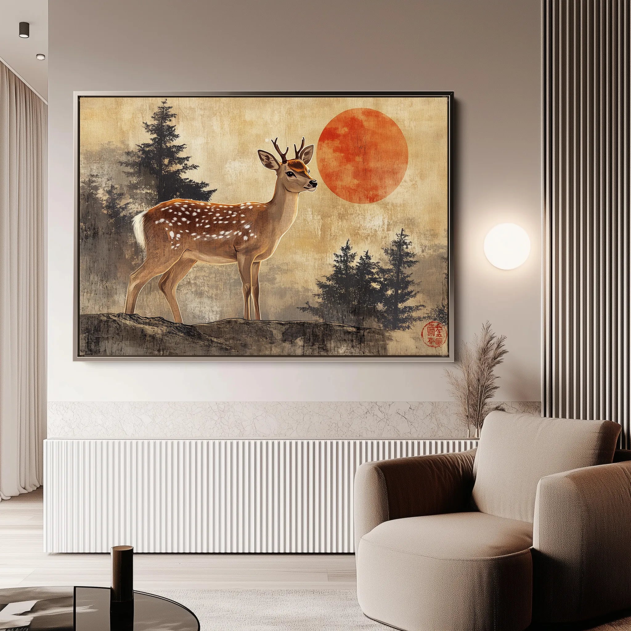 Animals 234 Canvas Art 18" x 24" / 45 x 60 cm / Black