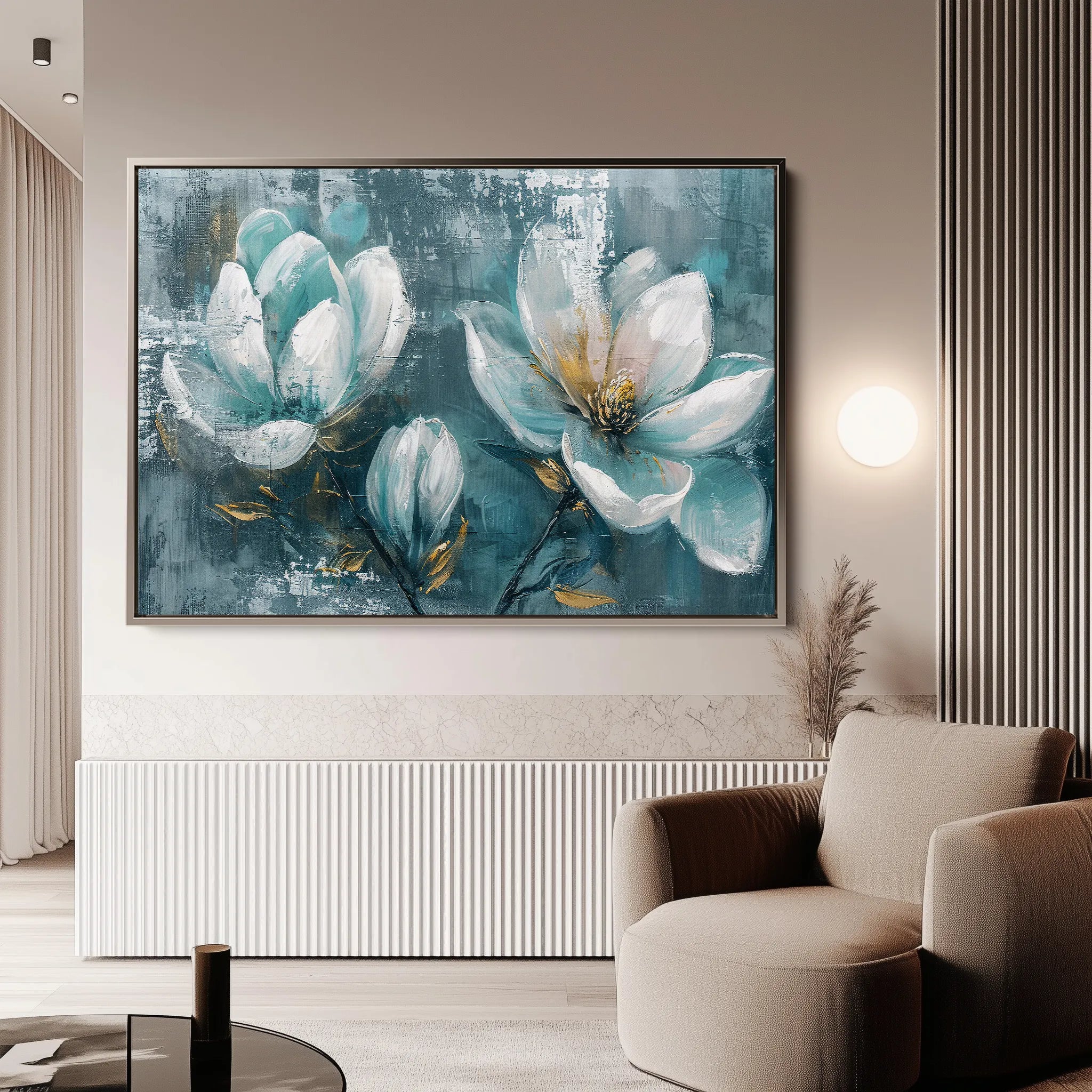 Floral 234 Canvas Art 18" x 24" / 45 x 60 cm / Black