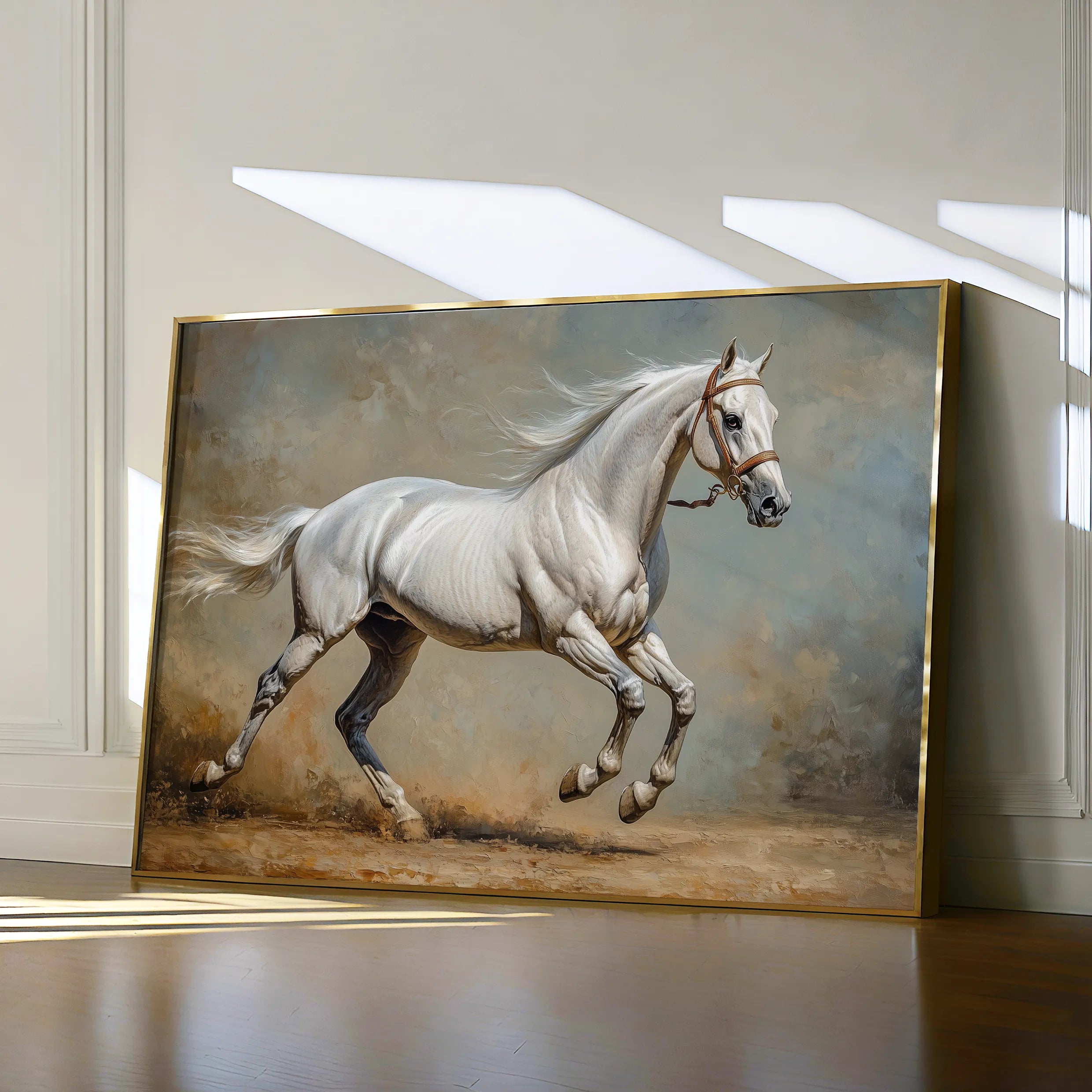 Horses 234 Canvas Art 18" x 24" / 45 x 60 cm / Black