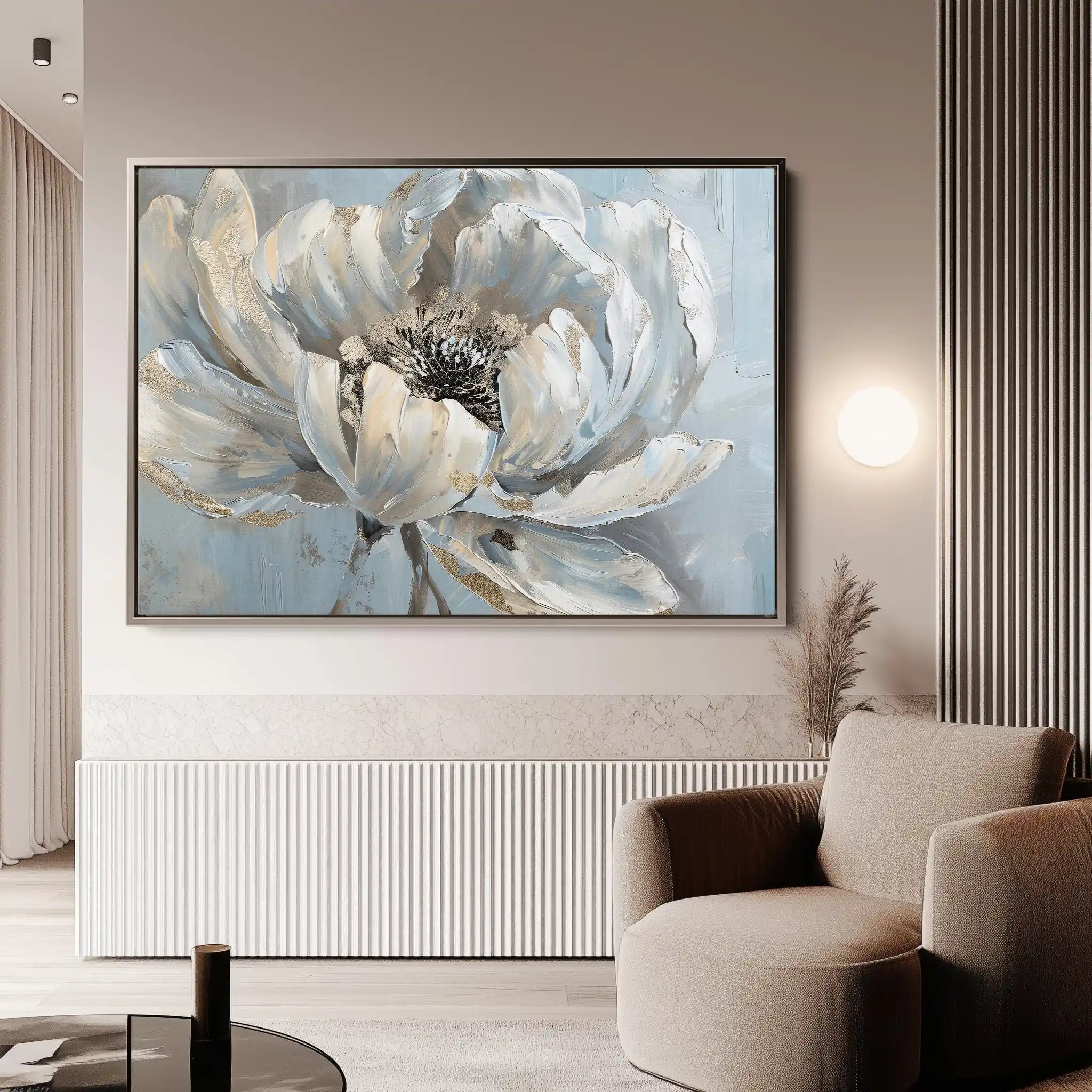 Floral 235 Canvas Art 60 x 40 cm / Black