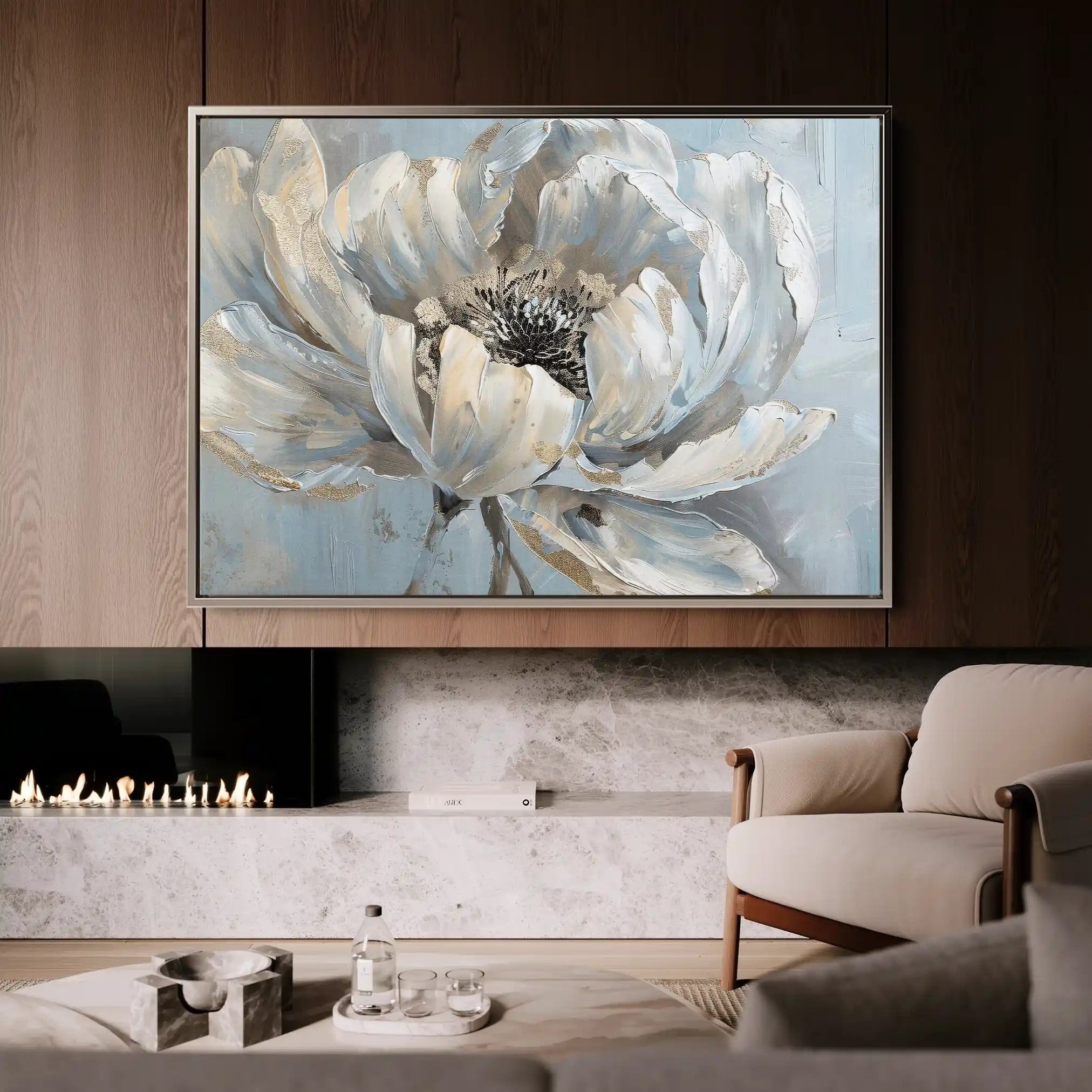 Floral 235 Canvas Art 60 x 40 cm / Black