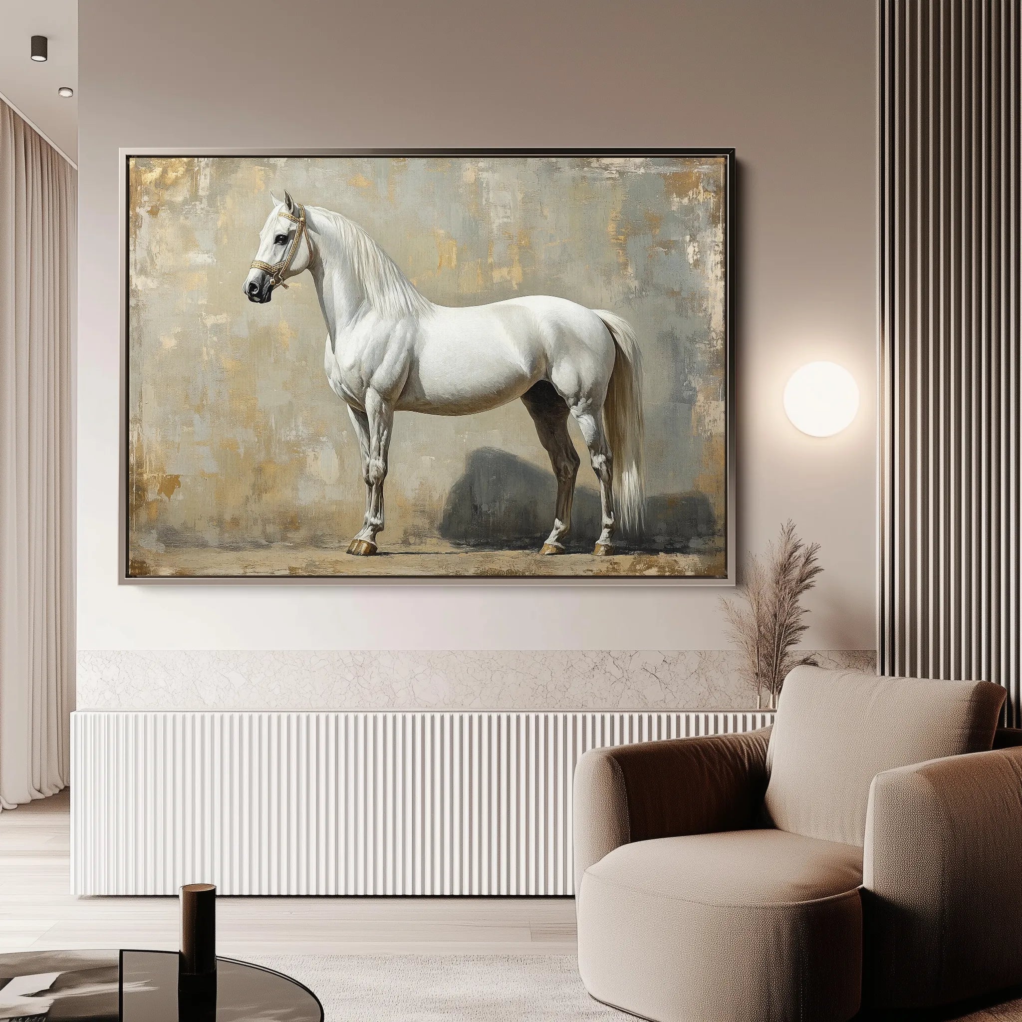 Horses 235 Canvas Art 18" x 24" / 45 x 60 cm / Black