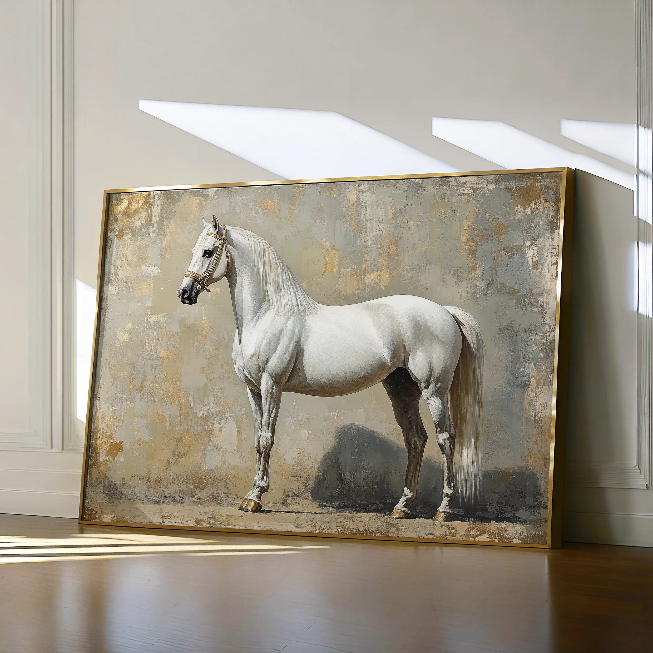 Horses 235 Canvas Art 18" x 24" / 45 x 60 cm / Black