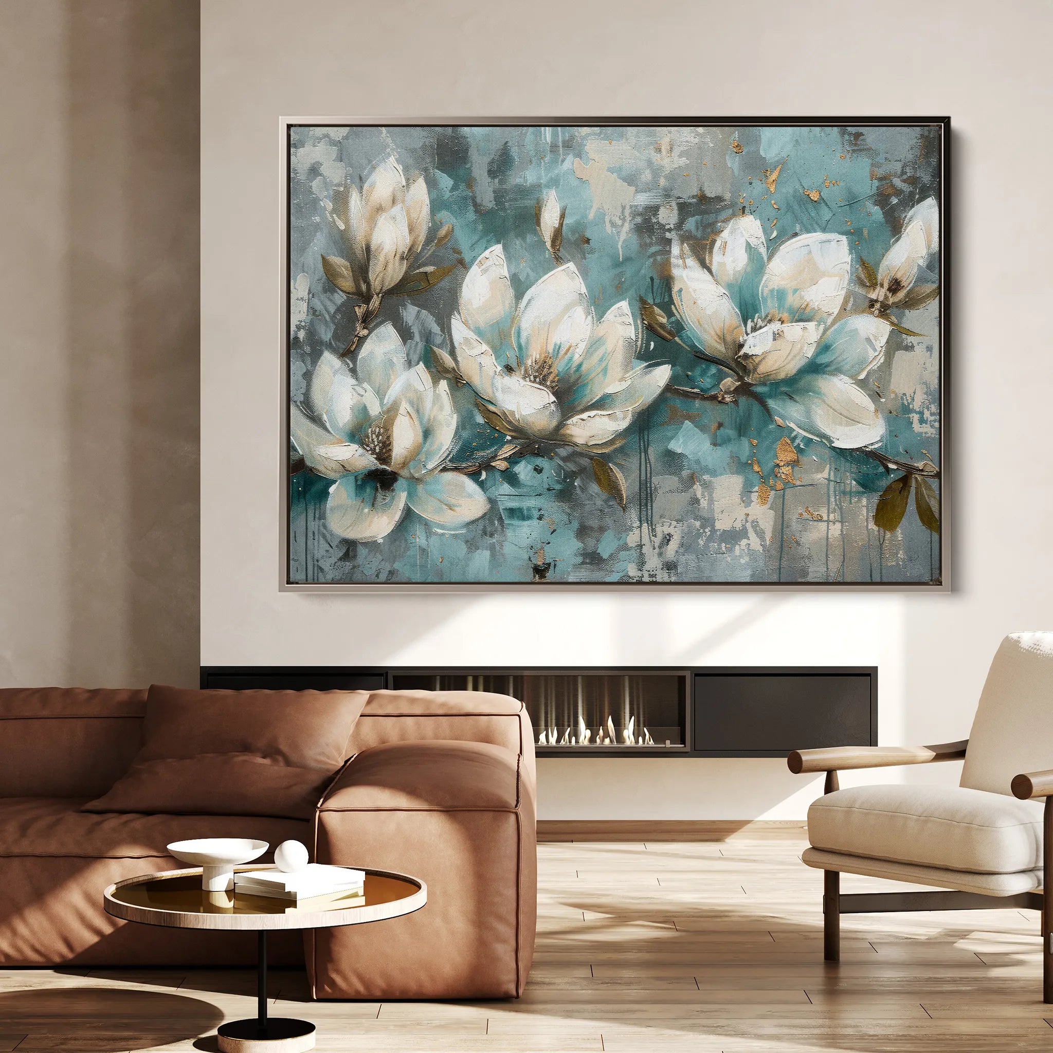 Floral 236 Canvas Art 18" x 24" / 45 x 60 cm / Black