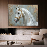 Horses 236 Canvas Art 18" x 24" / 45 x 60 cm / Black
