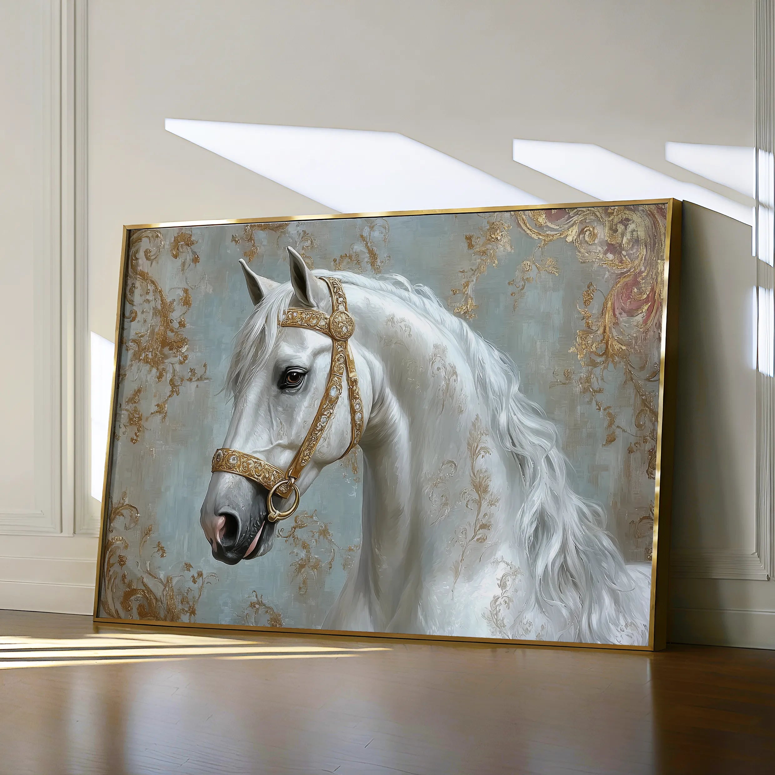 Horses 236 Canvas Art 18" x 24" / 45 x 60 cm / Black