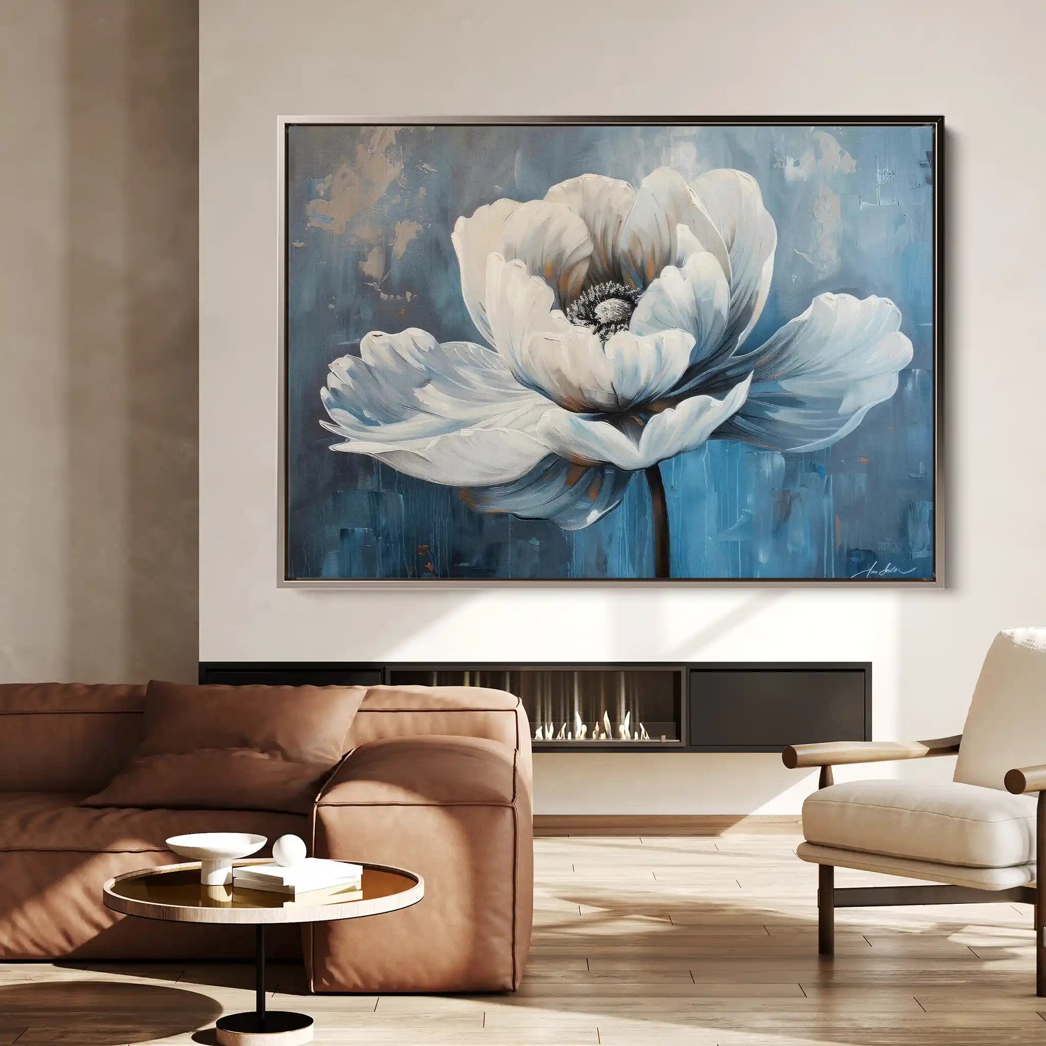 Floral 237 Canvas Art 60 x 40 cm / Black