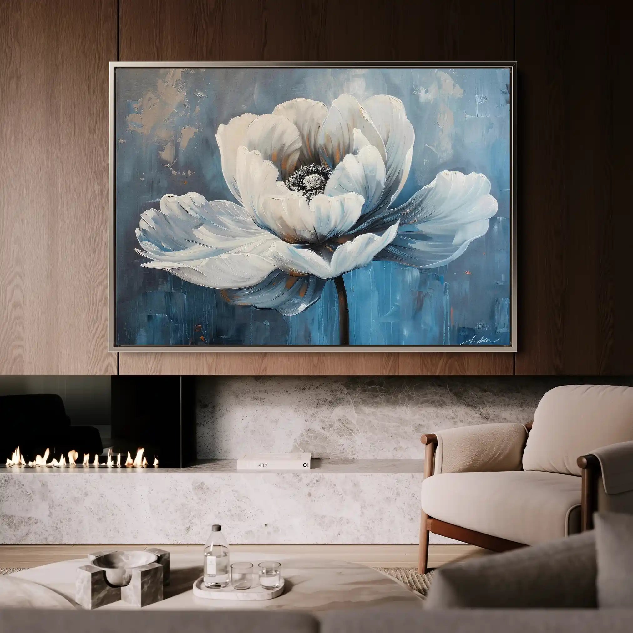 Floral 237 Canvas Art 60 x 40 cm / Black