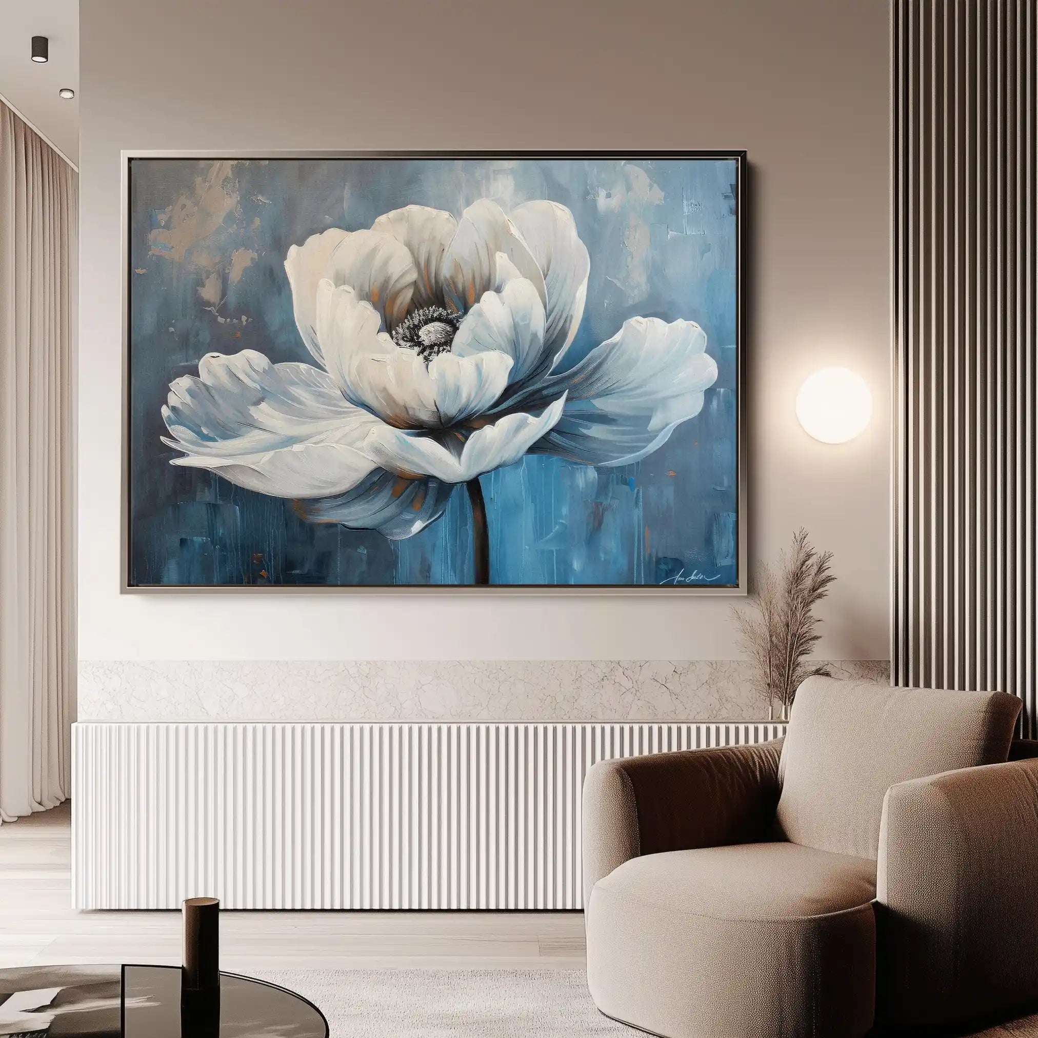 Floral 237 Canvas Art 60 x 40 cm / Black