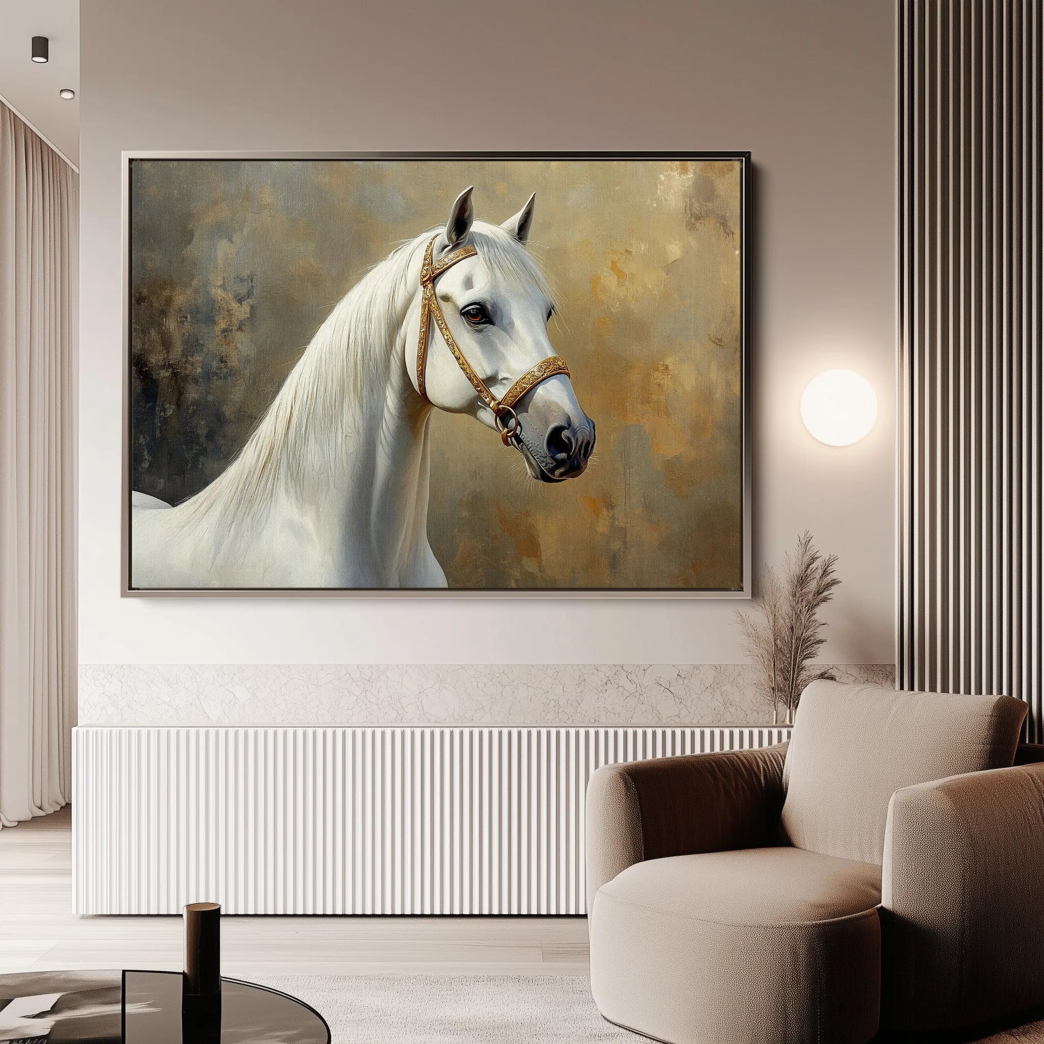Horses 237 Canvas Art 18" x 24" / 45 x 60 cm / Black
