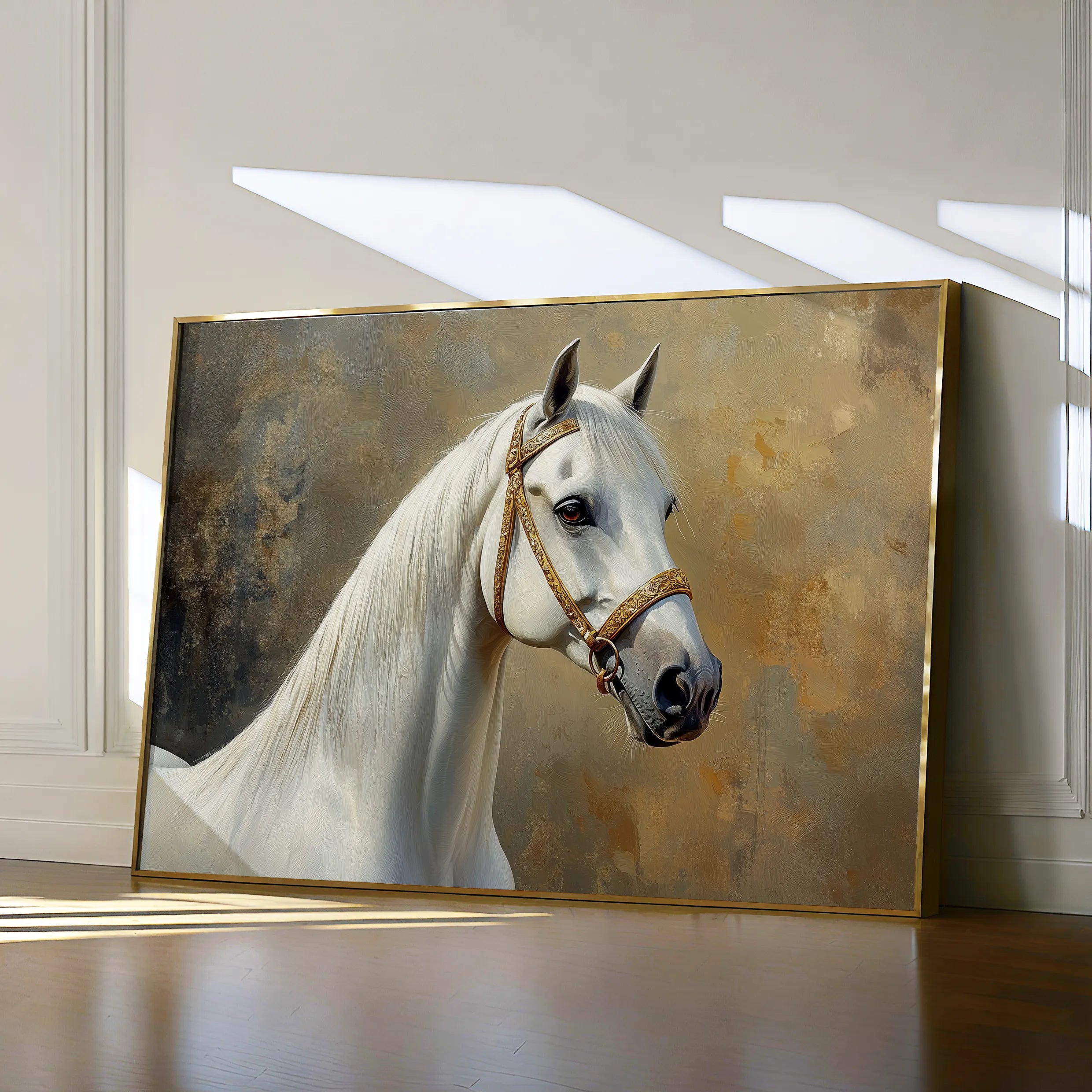 Horses 237 Canvas Art 18" x 24" / 45 x 60 cm / Black