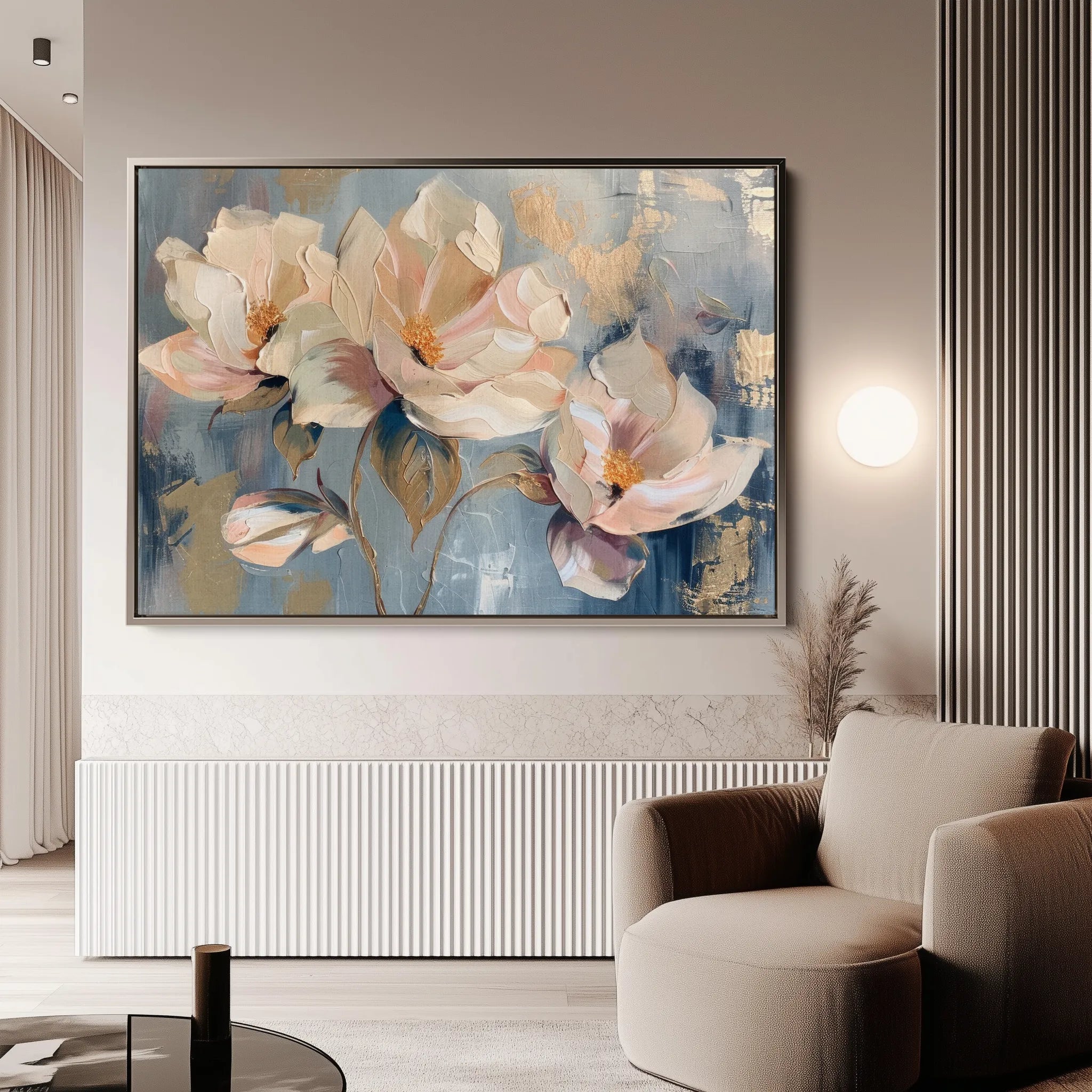 Floral 238 Canvas Art 18" x 24" / 45 x 60 cm / Black