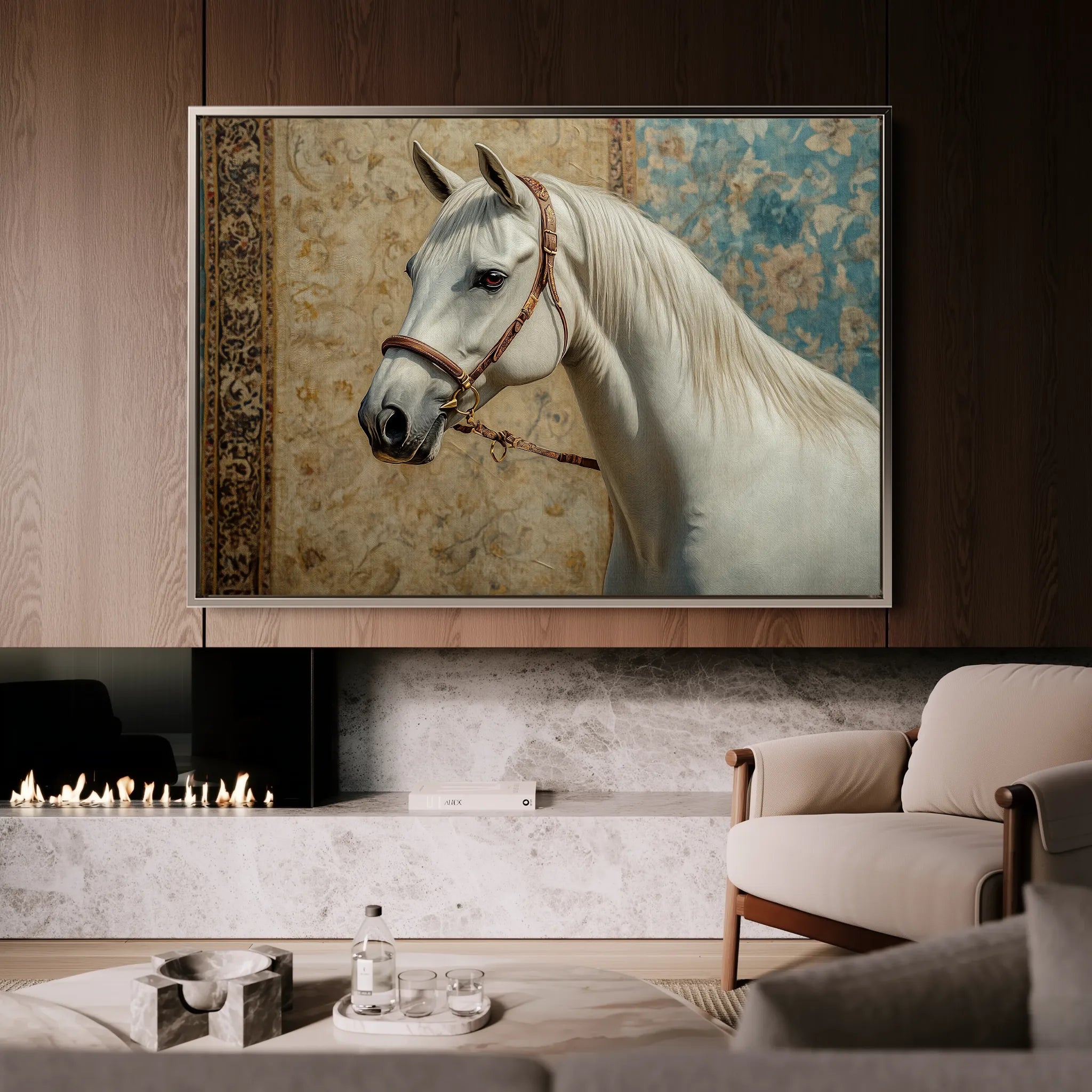Horses 238 Canvas Art 18" x 24" / 45 x 60 cm / Black