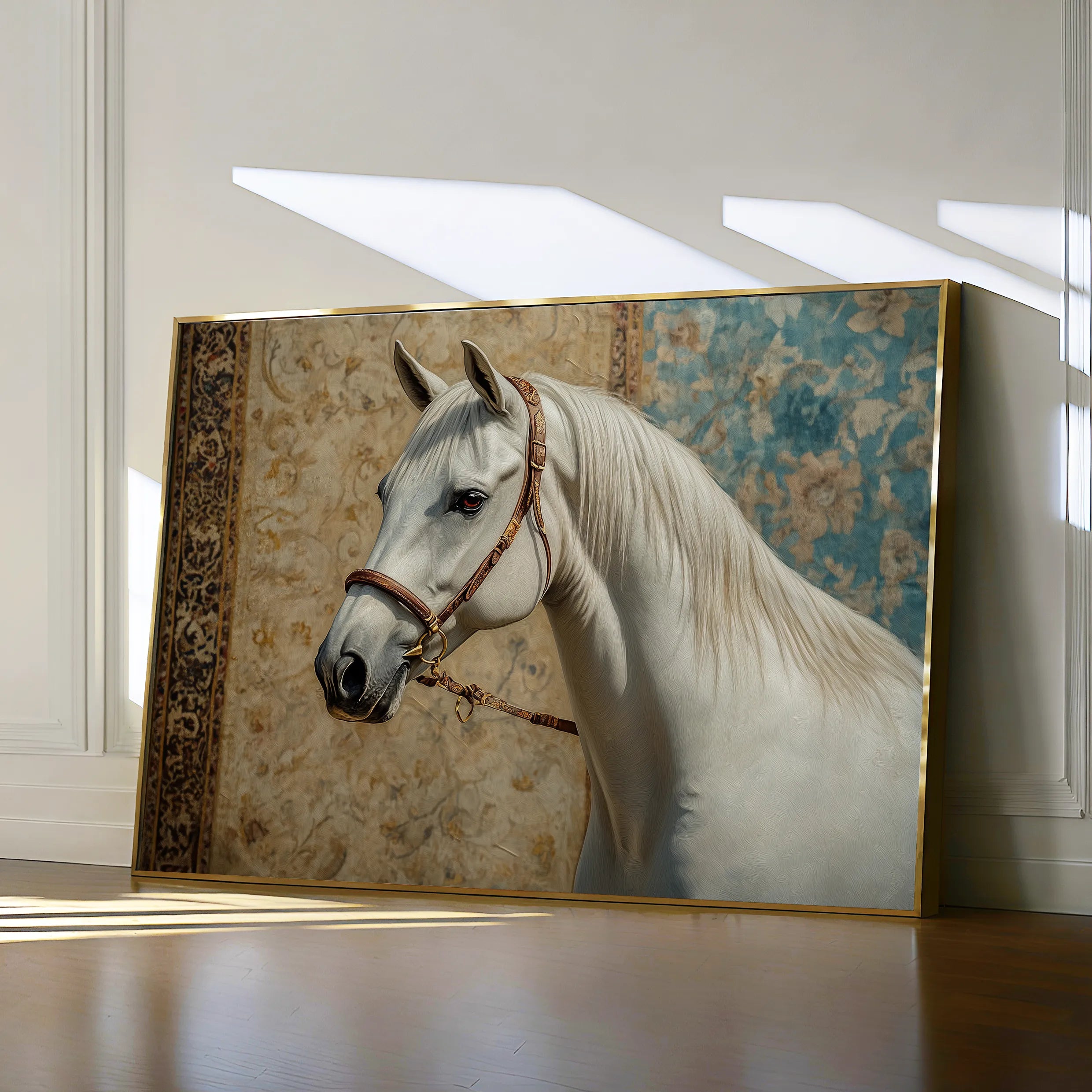 Horses 238 Canvas Art 18" x 24" / 45 x 60 cm / Black