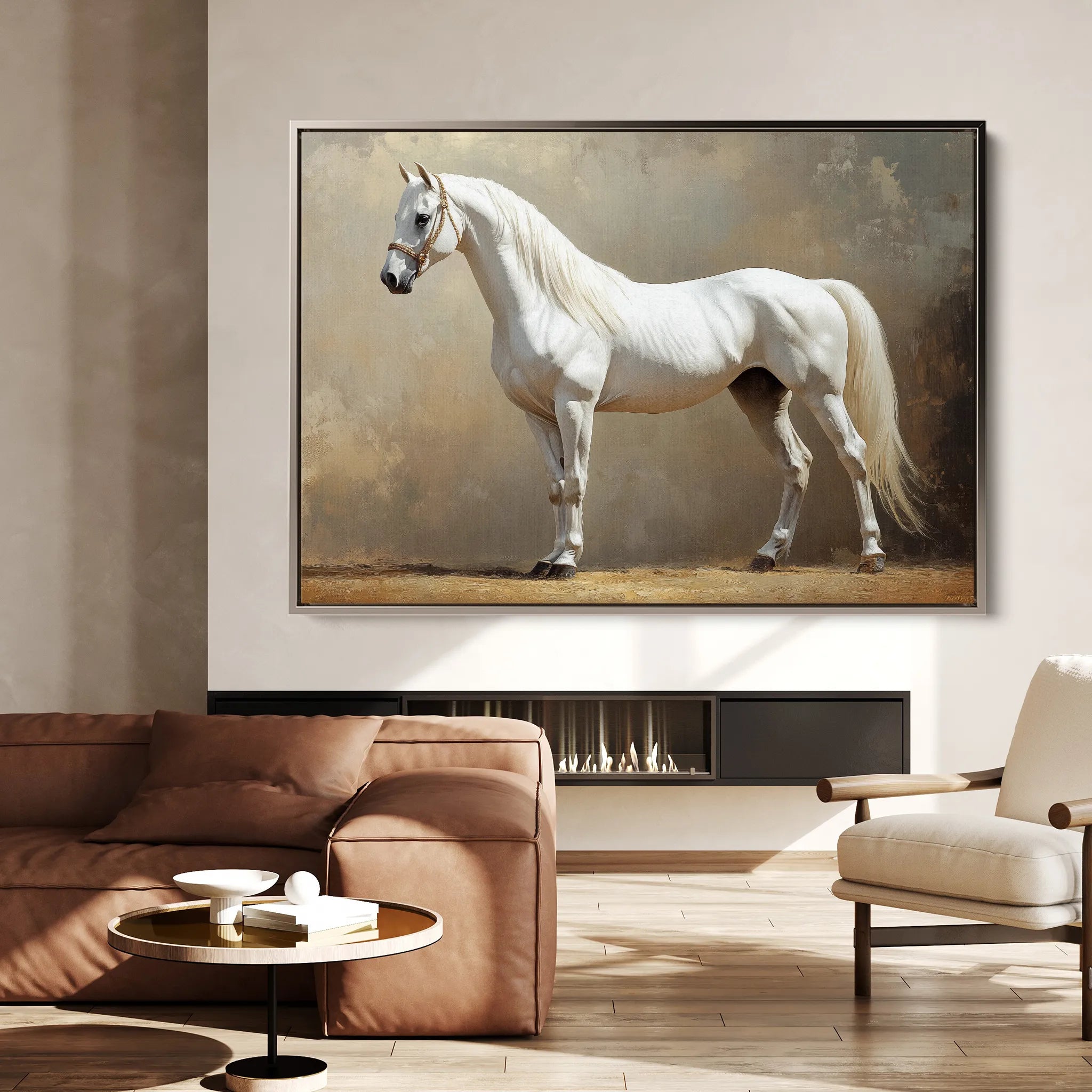 Horses 239 Canvas Art 18" x 24" / 45 x 60 cm / Black