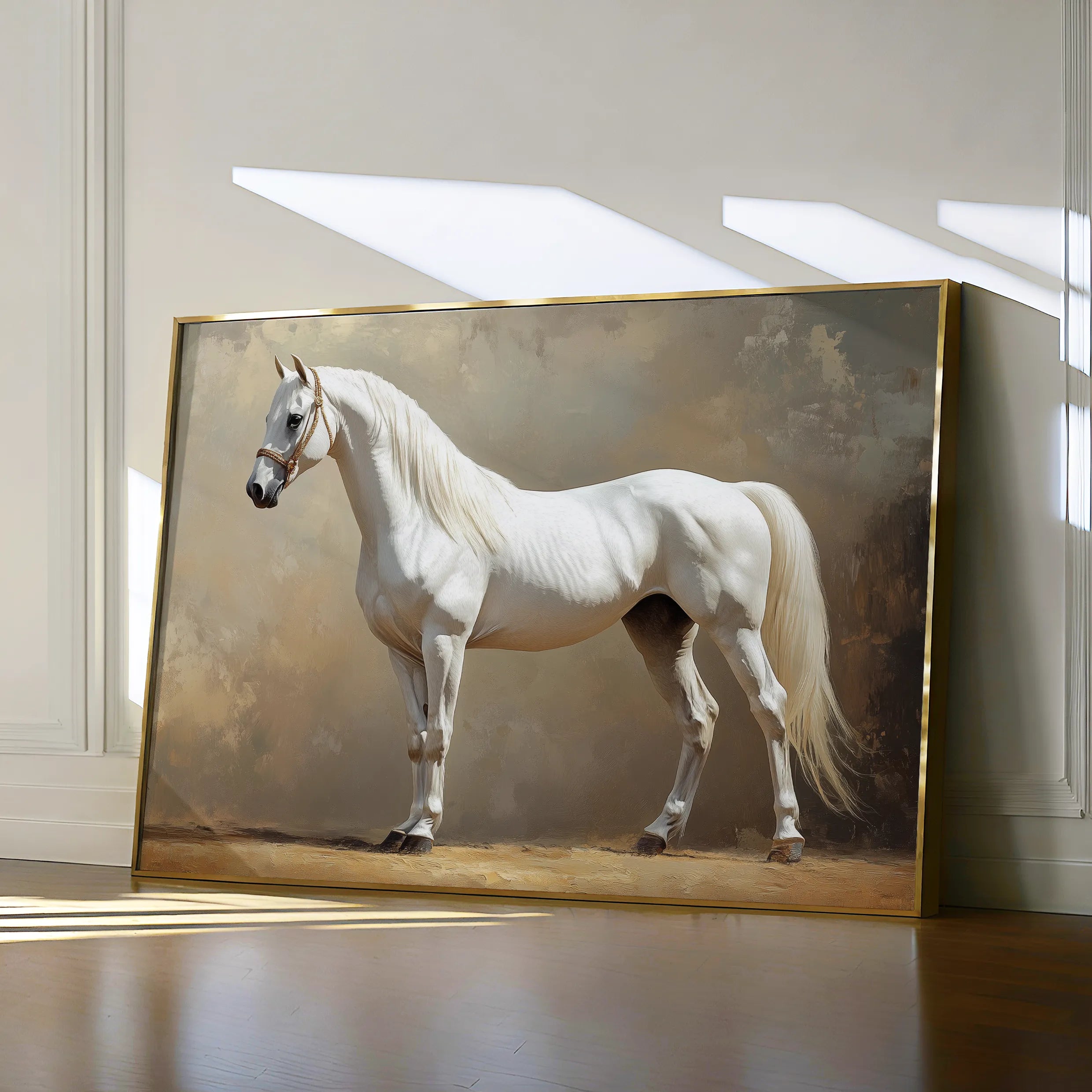 Horses 239 Canvas Art 18" x 24" / 45 x 60 cm / Black