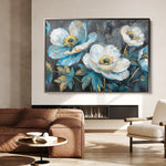 Floral 240 Canvas Art 60 x 40 cm / Black