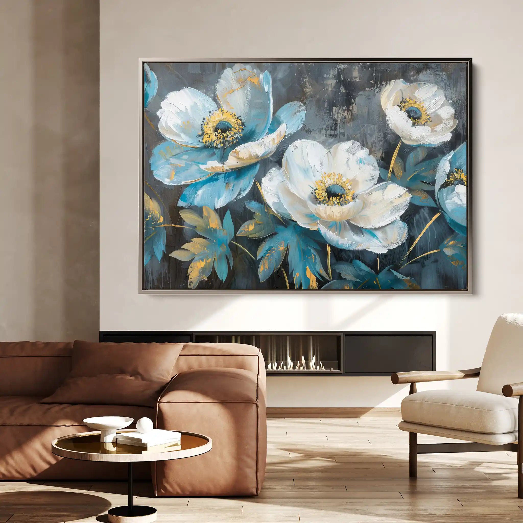Floral 240 Canvas Art 60 x 40 cm / Black