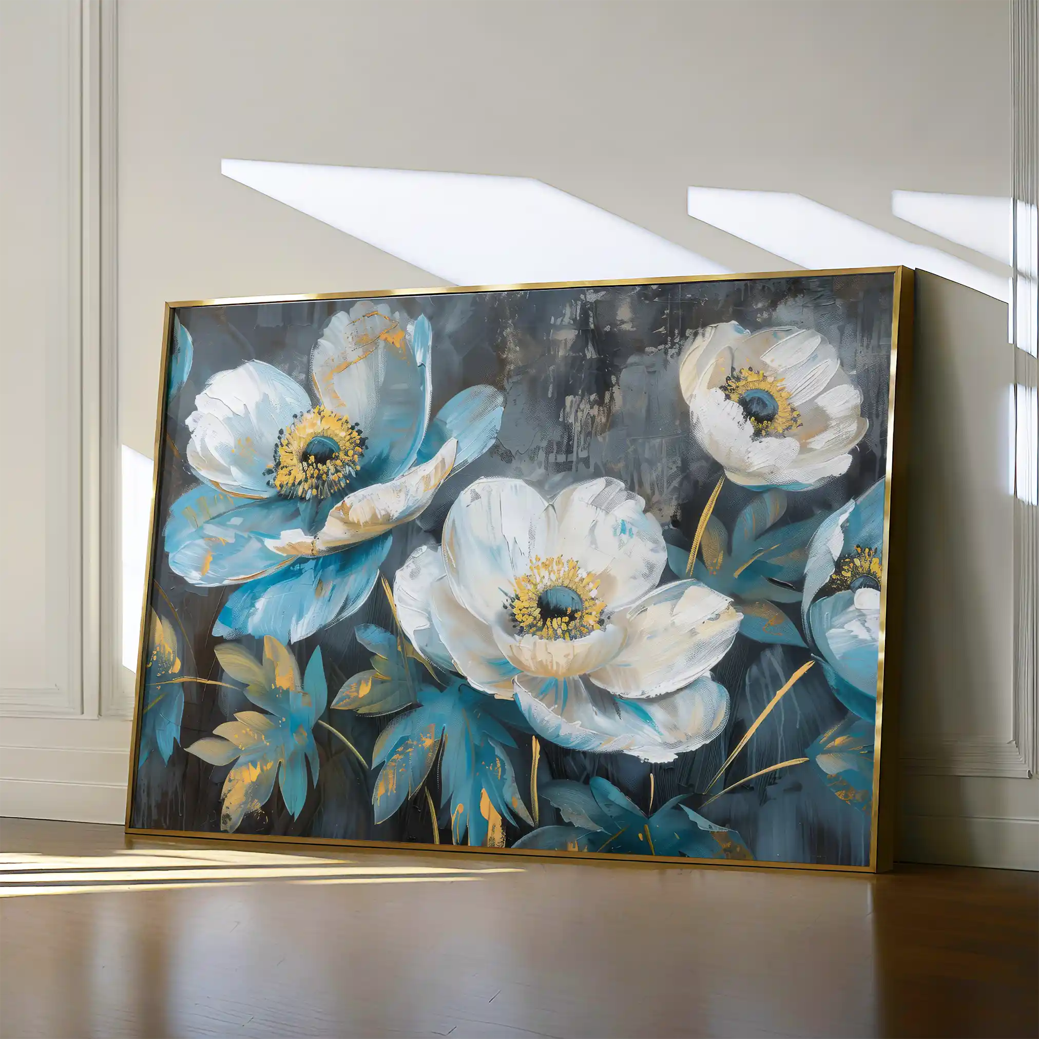 Floral 240 Canvas Art 60 x 40 cm / Black