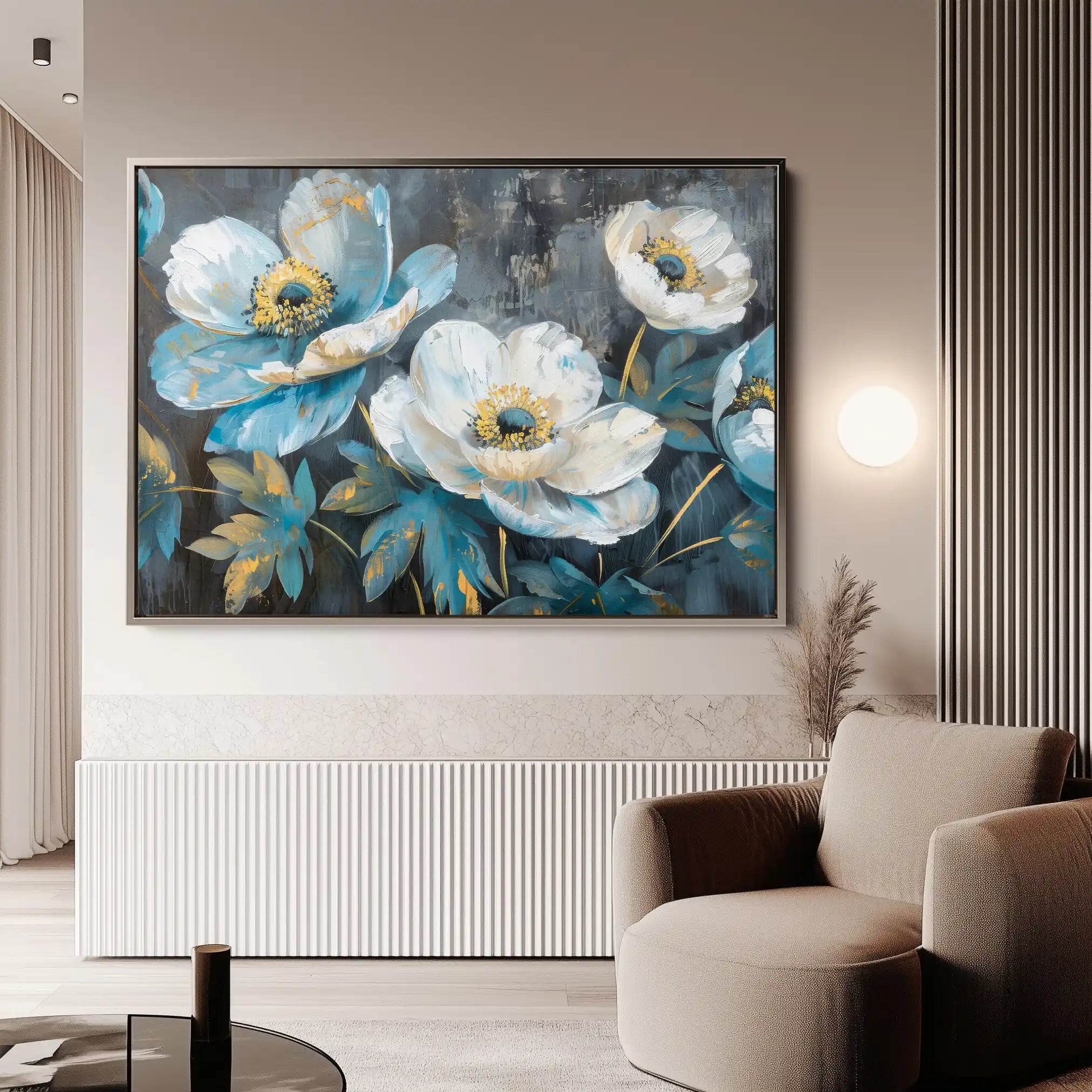 Floral 240 Canvas Art 60 x 40 cm / Black